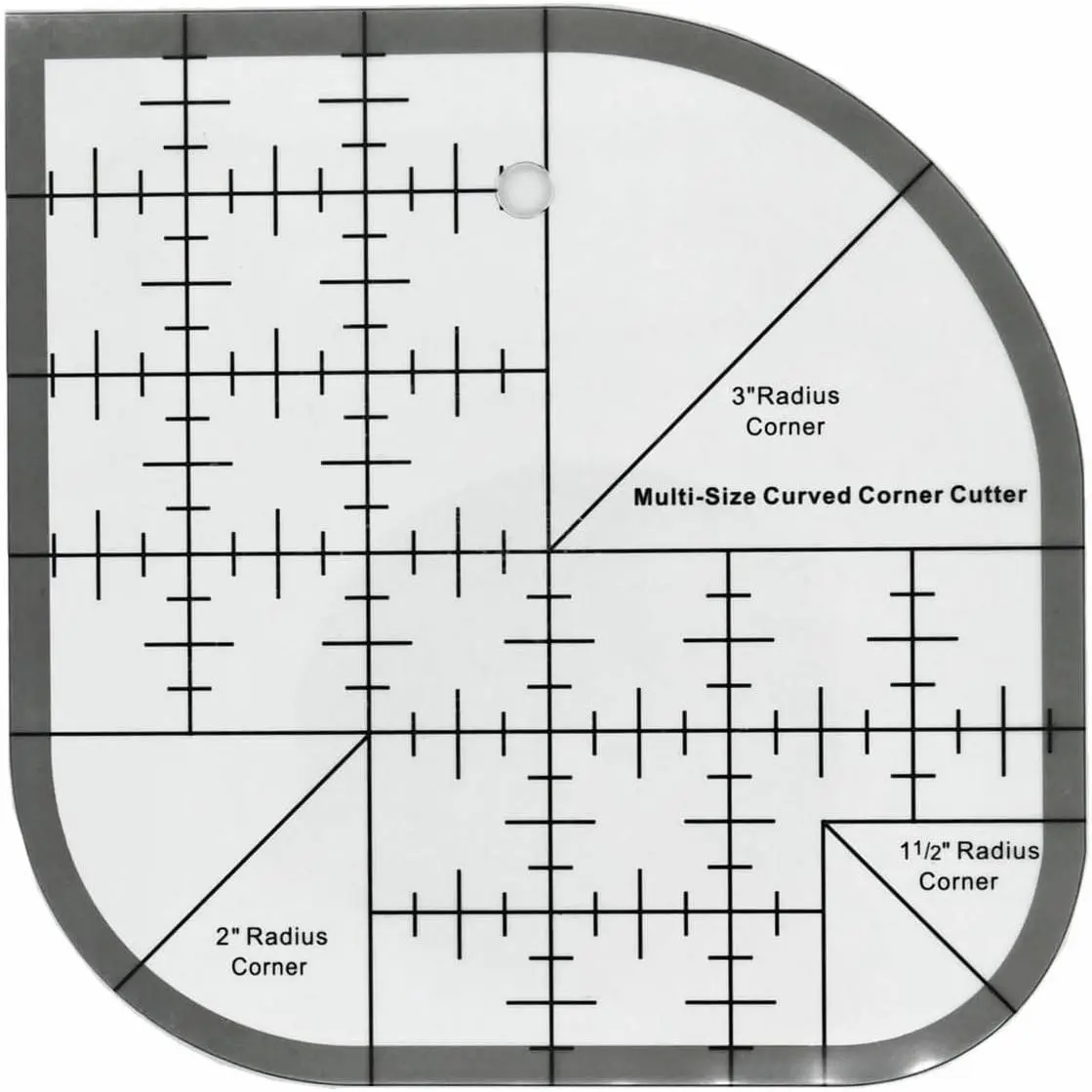 Quilting Ruler,Quilting Templates,Sewing Quilt Rulers, Curved Corner ,Precision Fabric  Patchwork Tool for Quilting Sewing Craft DIY Projects,Black 6"x6"