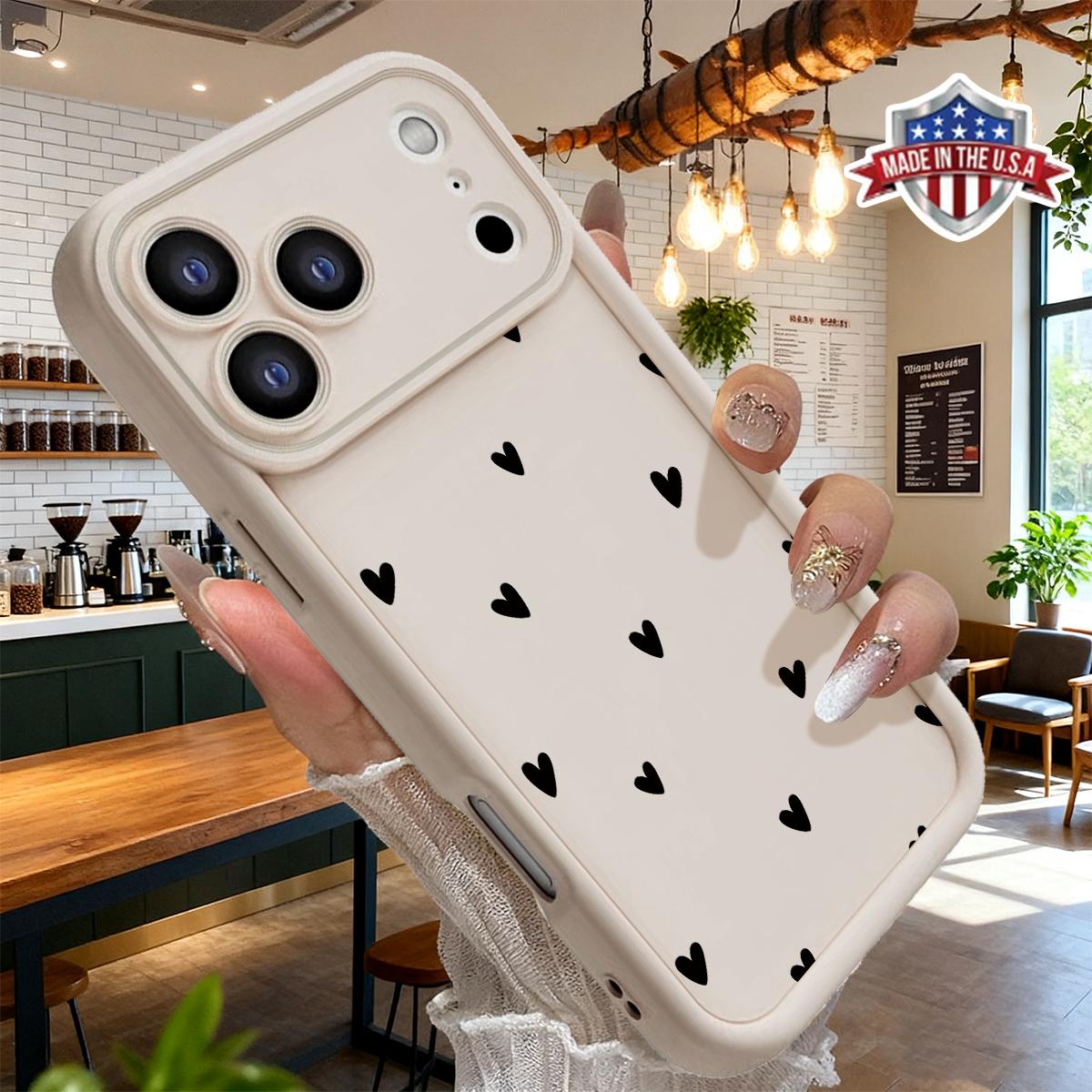 Aesthetic Smartphone Cellphone Case, Cute Minimalist Heart Pattern Handheld Accessories for iPhone 17,16,15,14 Pro Max,13,12,11,XR,XS Plus - Slim,Lightweight,Shockproof,Anti-Drop Protective TPU Cover