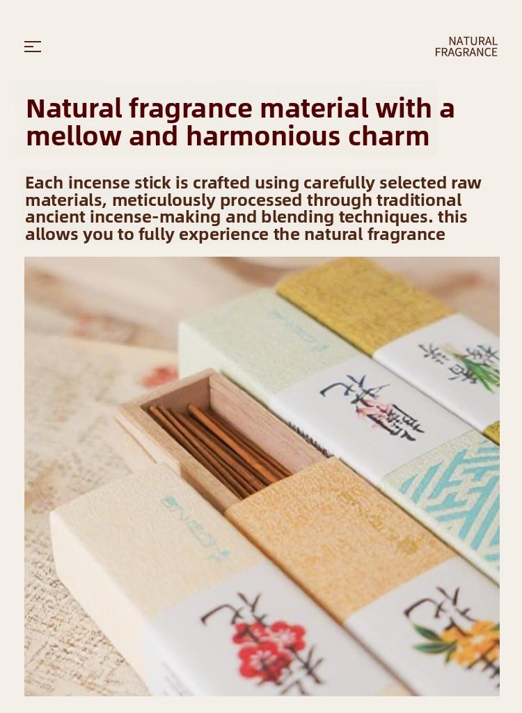 Five Elements Medicinal Incense Sticks New Chinese Style Gift Box with Rose Hainan Agarwood & Laoshan Sandalwood Natural Home Fragrance for Indoor Use 32g Total Weight 10g Net Content aromatherapy