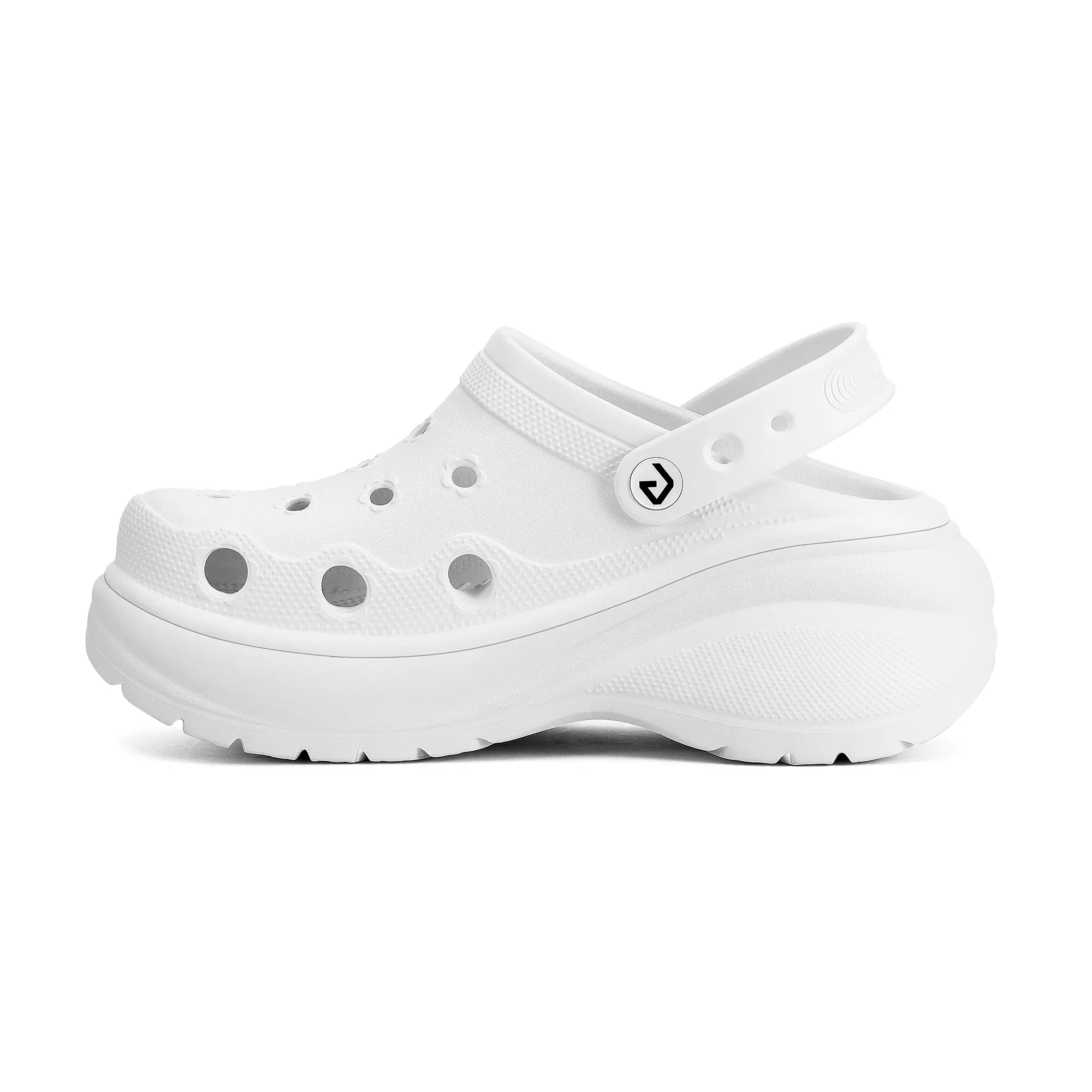 GOTO Women's Platform Clogs, 2.36" High Wedge Walking Shoes, Lightweight Cushioned EVA Footwear with Adjustable Straps, Clog Slippers, Cushioned Footwear, Eva Foam, 2.36 Inches, Casual Cute, Floral Holes, Beach Walks, Anti-Roll Support, Anti-Slip Tread Wo