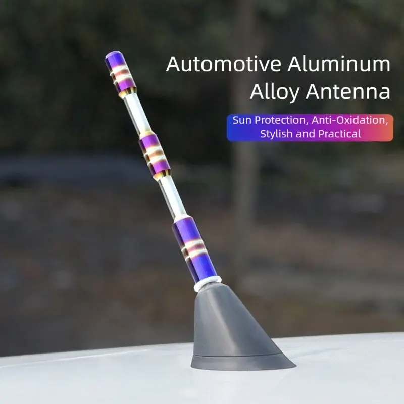 13.5/16.5cm Aluminum Alloy Baked Blue Car Antenna With screws for All Automobiles Aerials Auto Exterior Accessories