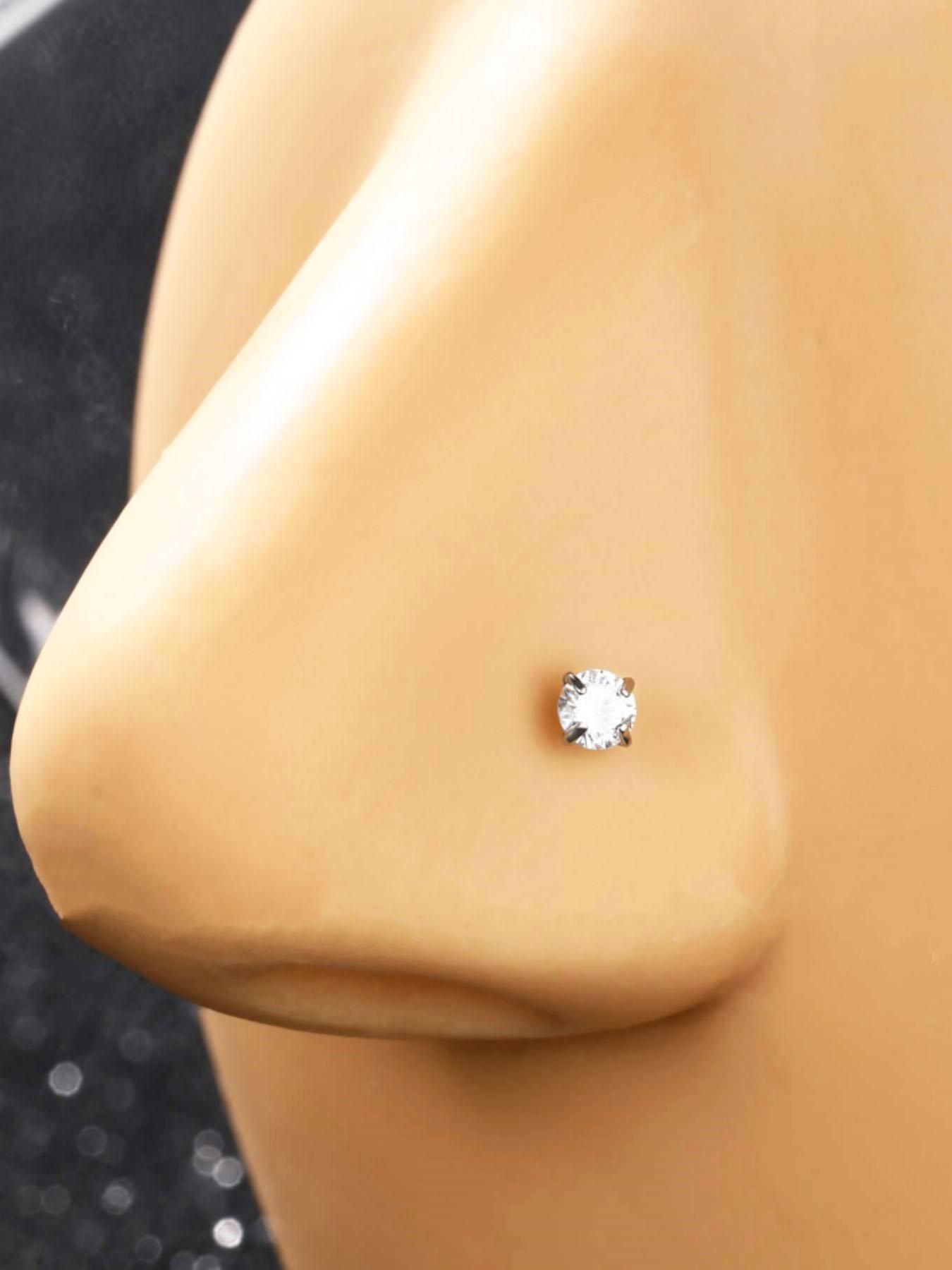 Cute Heart & Butterfly Decor Nose Stud, Stainless Steel Nose Stud Ring Set, L Shape Nose Piercing Kit, Spiral Nose Screw Stud Pack, Nose Piercing Jewelry