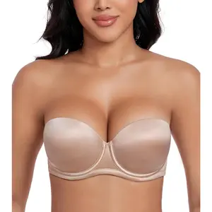 Women's Multiway Push Up Convertible Underwire Strapless Bra Thick Padded Everyday Bra