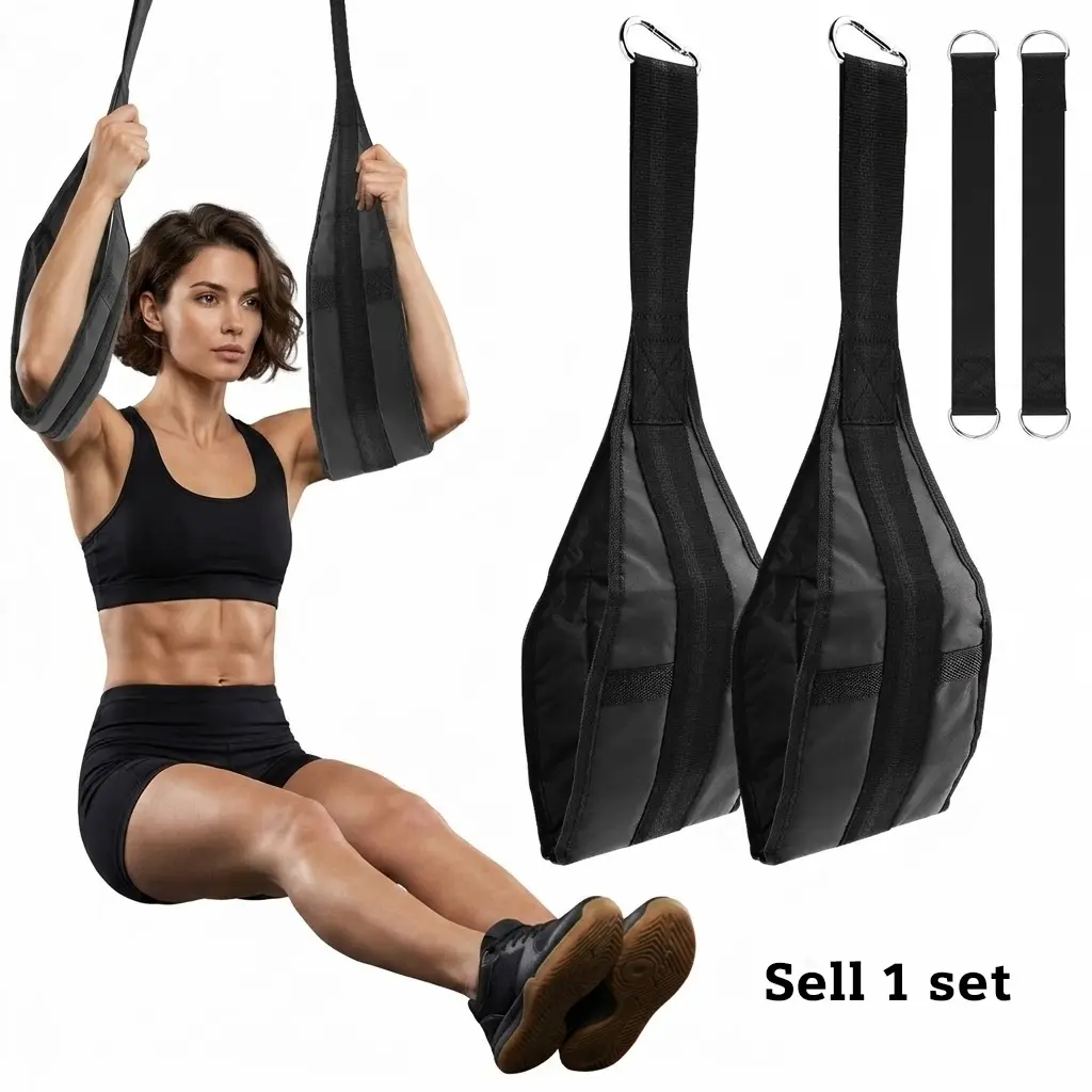 Hanging Ab Straps for Pull Up Bar, Padded Arm Support Slings for Knee & Leg Raises, Core Strengthening Gear for Home Gym Fitness Training