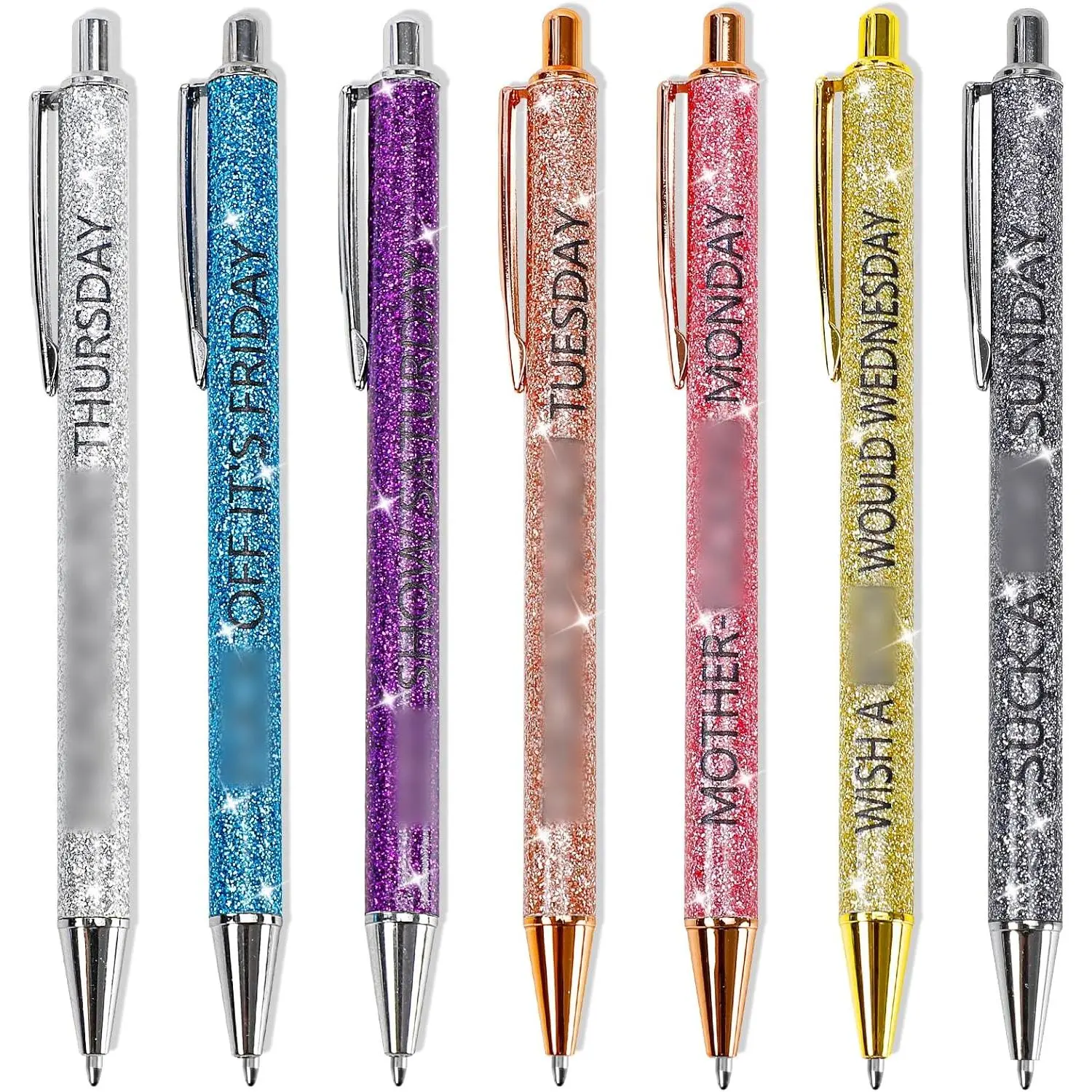7 count Funny Days of the Week Pens Funny Words Everyday Funny Pens Describe Mindset Sarcastic Ballpoint Pens Idea Gifts for Coworkers