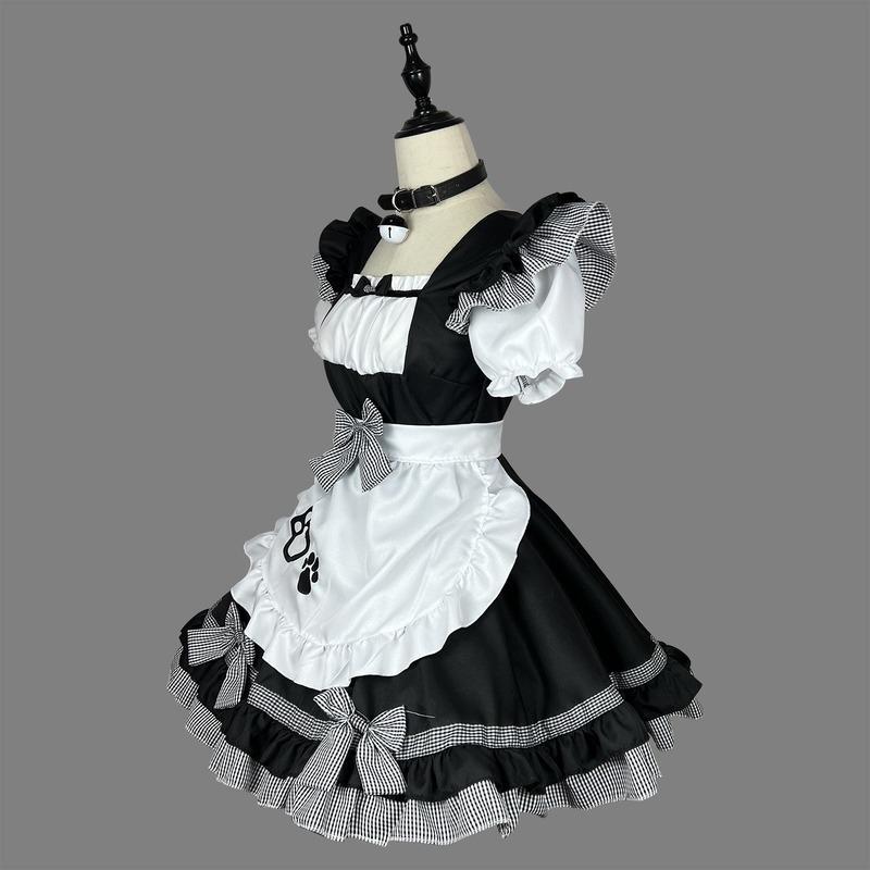 Classical Maid Cosplay Costumes Lolita Cat Girl Plus Size Apron Maid Outfits Anime Black White Cute Girl Party Princess Dress