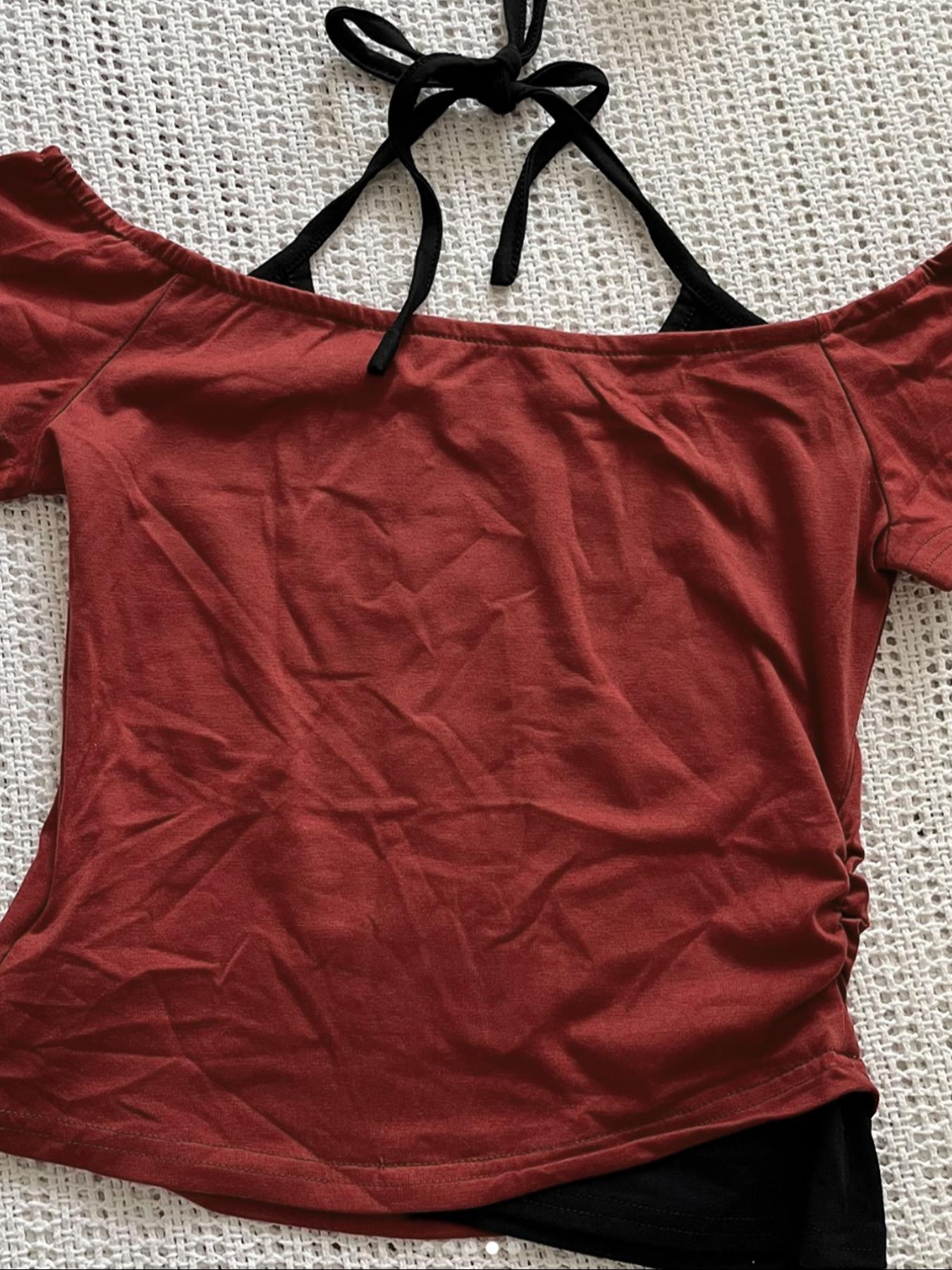 Fashion and casual Y2k women's skull printed back strap Fitted T-shirt