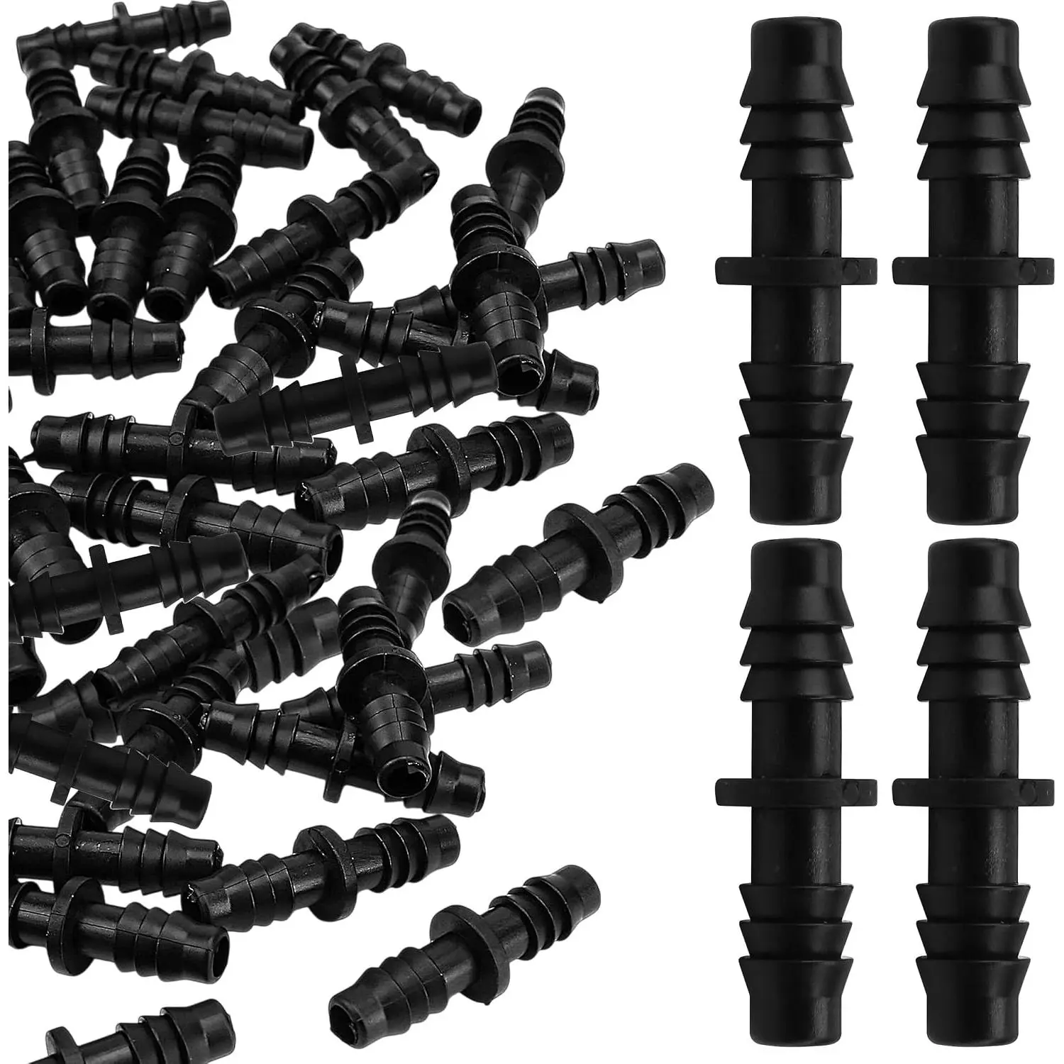30 count 8mmx11mm PE tubing Drip Irrigation Fittings, Soaker Hose Barbed Coupling Connector, Water Pipe Joint Double Barb Straight Connector for Garden Lawn Drip Irrigation 8/11mm Sprinkler System