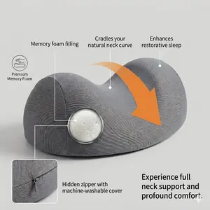 An ergonomic neck pillow designed specifically for the cervical spine; made of breathable material; hand wash only.