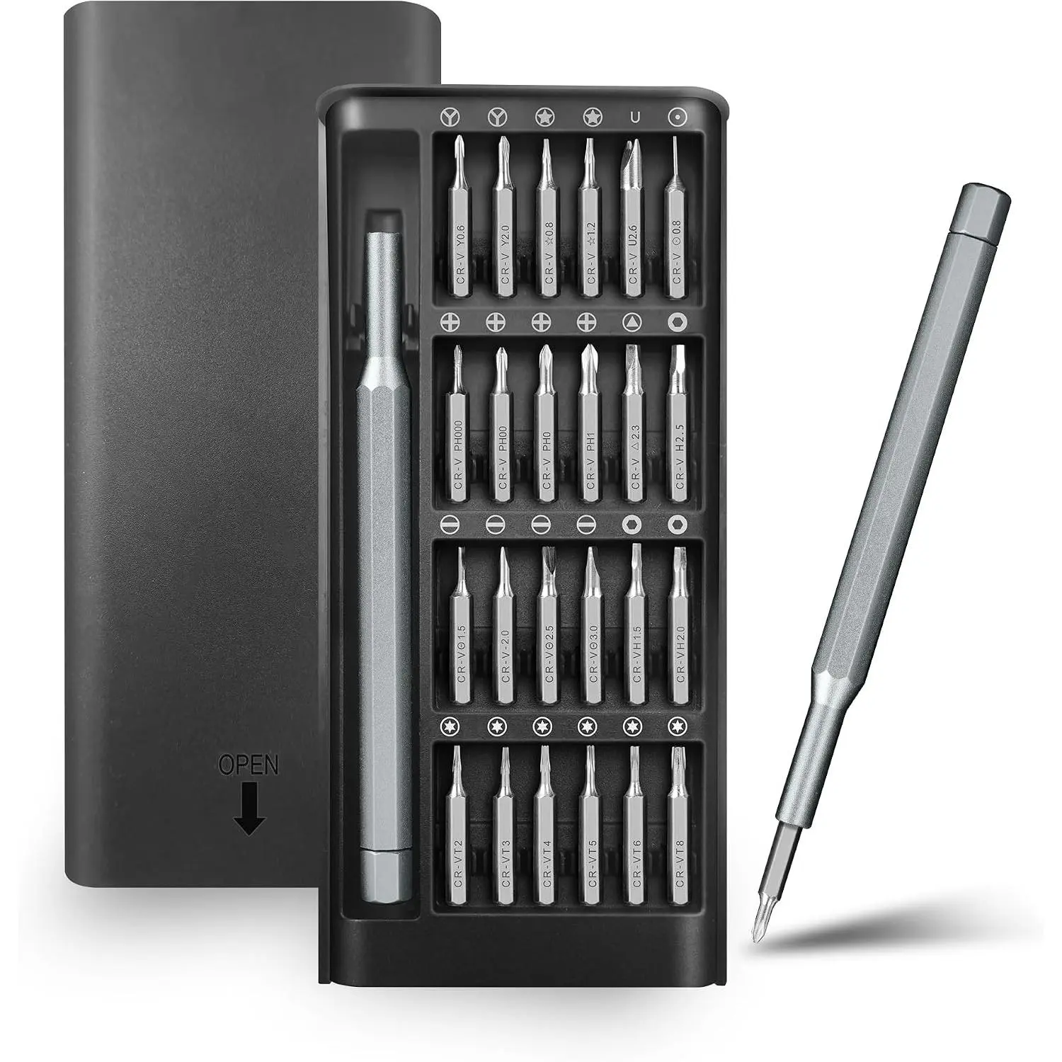 24-in-1 Professional Precision   Set, Small Screw Driver Set Kit for Fixing Electronics, Mini Tool Kits for  Repair, Phone, Watch, Laptop, PCs, Eyeglass- Alloy Tool Steel