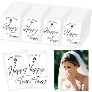 30 Pack 3 Ply Happy Tears Tissues for Wedding, Bulk Individual Facial Pocket Tissue Packs for Guests, Ideal for Wedding Party Favors, Travel Graduation Celebration