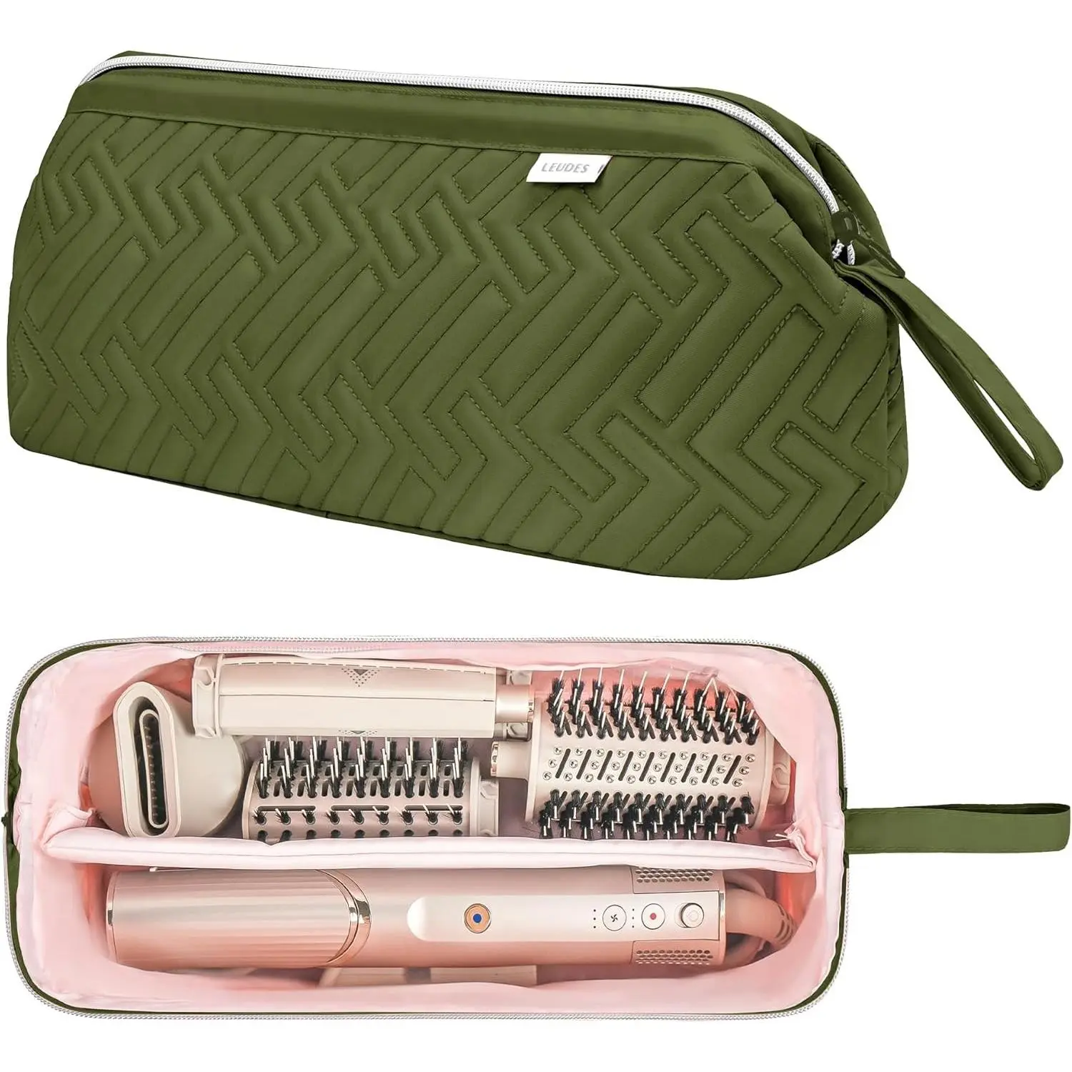 Hair Tools Travel Bag for Shark Flexstyle Carrying Case Portable Shark Hair Air Wrap Dryer Case Waterproof Dustproof Flat Curling Iron Travel Organizer (Army Green)
