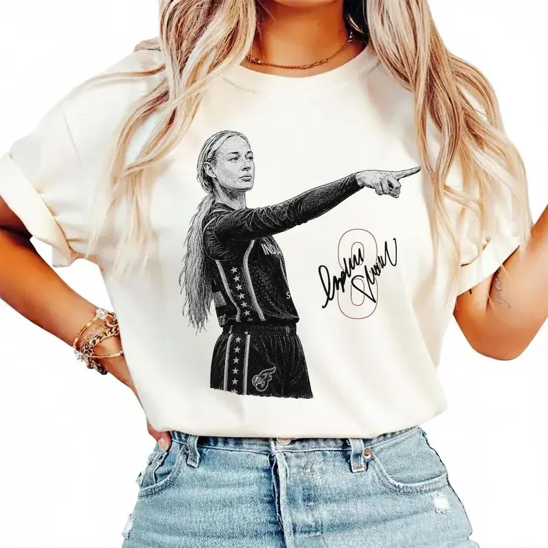Women's Sophie Cunningham Signature Pointing Basketball T-shirt - Vintage, Everyday, Comfortable Fit, Casual Streetwear Top