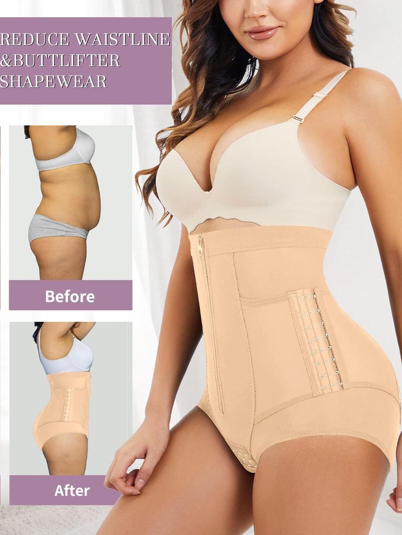Women's High Waist Shaping Zipper Fly Shapewear Panty, Adjustable Hook & Eye Tummy Control Butt Lifter Shapewear Bottoms, Summer Outfits 2024, High Stretch Seamless Shaper for Lady
