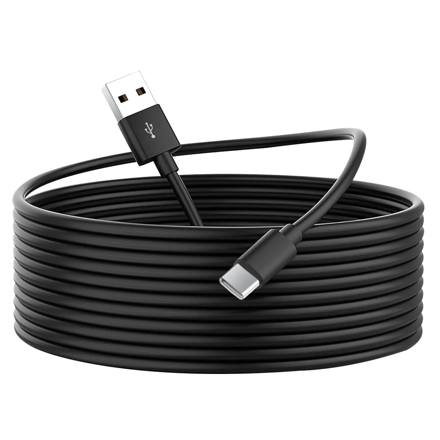 16.4FT/5M USB C , USB A to USB C Flexible Long Cord, 5V 2A 10W Type C Durable  and  Data Transfer  for   Cameras, Smartphones, Tablets and  (Black)