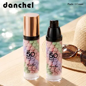 danchel 3-Color Multi-effect Face Primer Sunscreen Isolation Cream, SPF 50, Tone Correcting, Pore & Blemish Blurring, Hydrating & Oil Controlling, Refreshing & Non-Greasy, Gentle Formula, Ideal for Sensitive Skin Makeup Base Cream