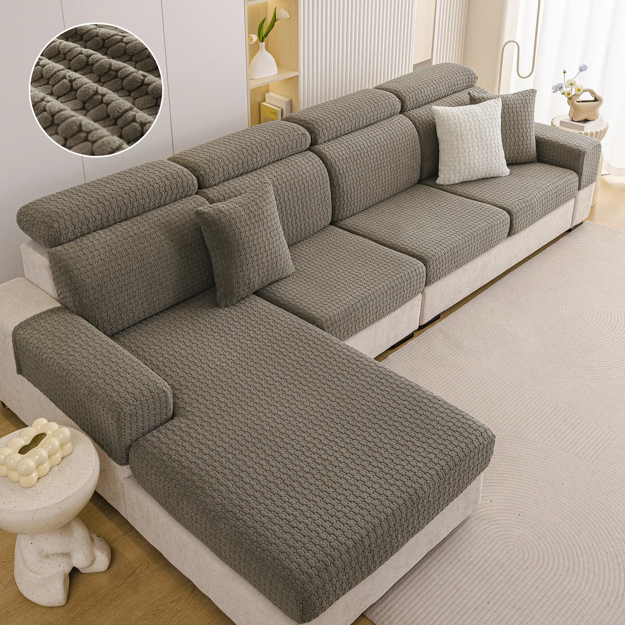 Universal Sofa Protector Pad, Soft Fabric, Non-Slip, Fits All Sizes, Pet-Friendly, Ideal for Large Living Rooms & Small Apartments