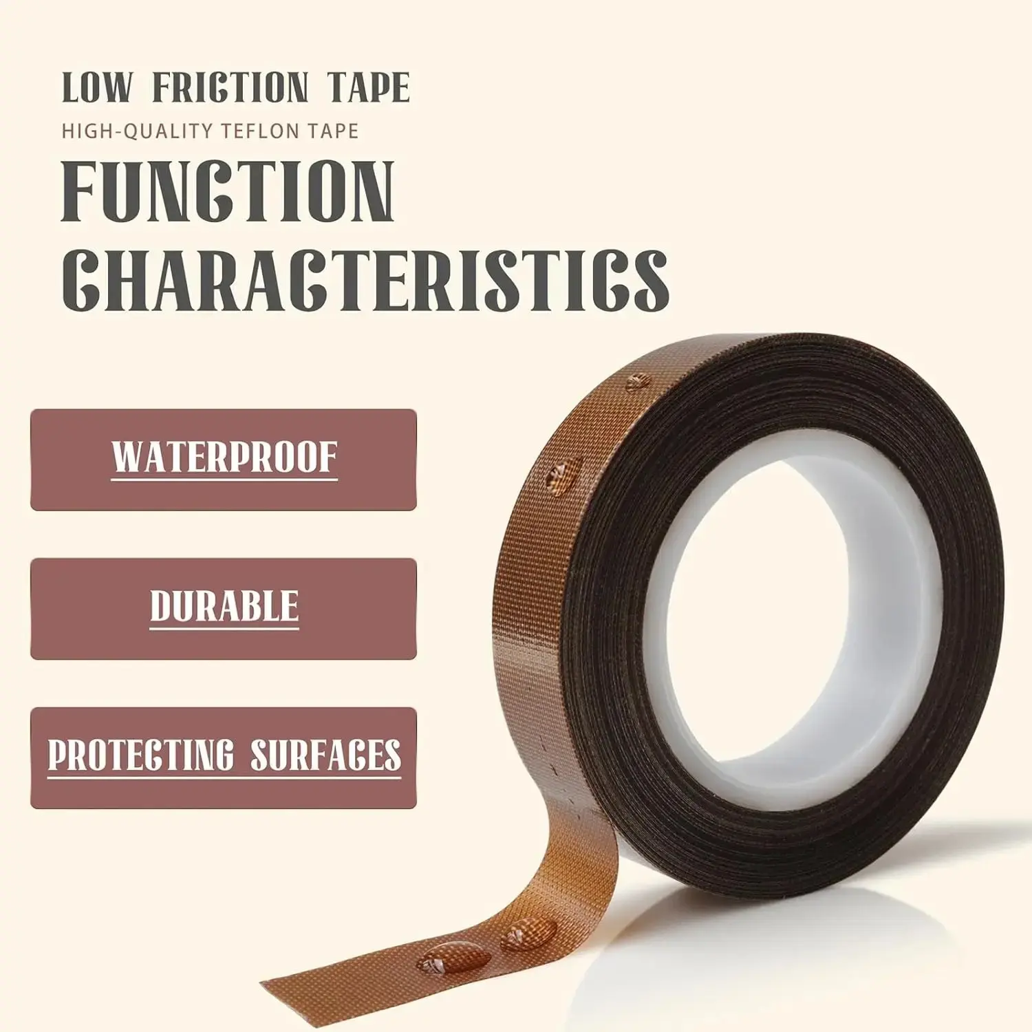 300 Degree High Temperature Ptfe Fabric Insulation Seal Tape, 10 Meter Long, Heat Resistant Sealing Tape for Industrial Use