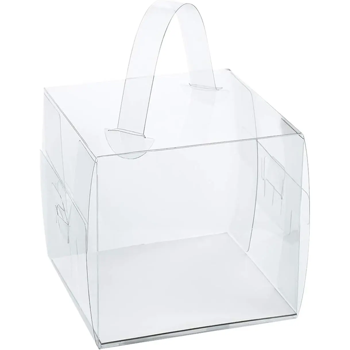 6x6x6in Clear Cake Boxes (20 Pack) - Transparent Bakery Boxes with Handles,5in 6in mini cake boxes for Cupcakes, Donuts & Party  - Clear  boxes for Birthdays,  Showers &  Packaging