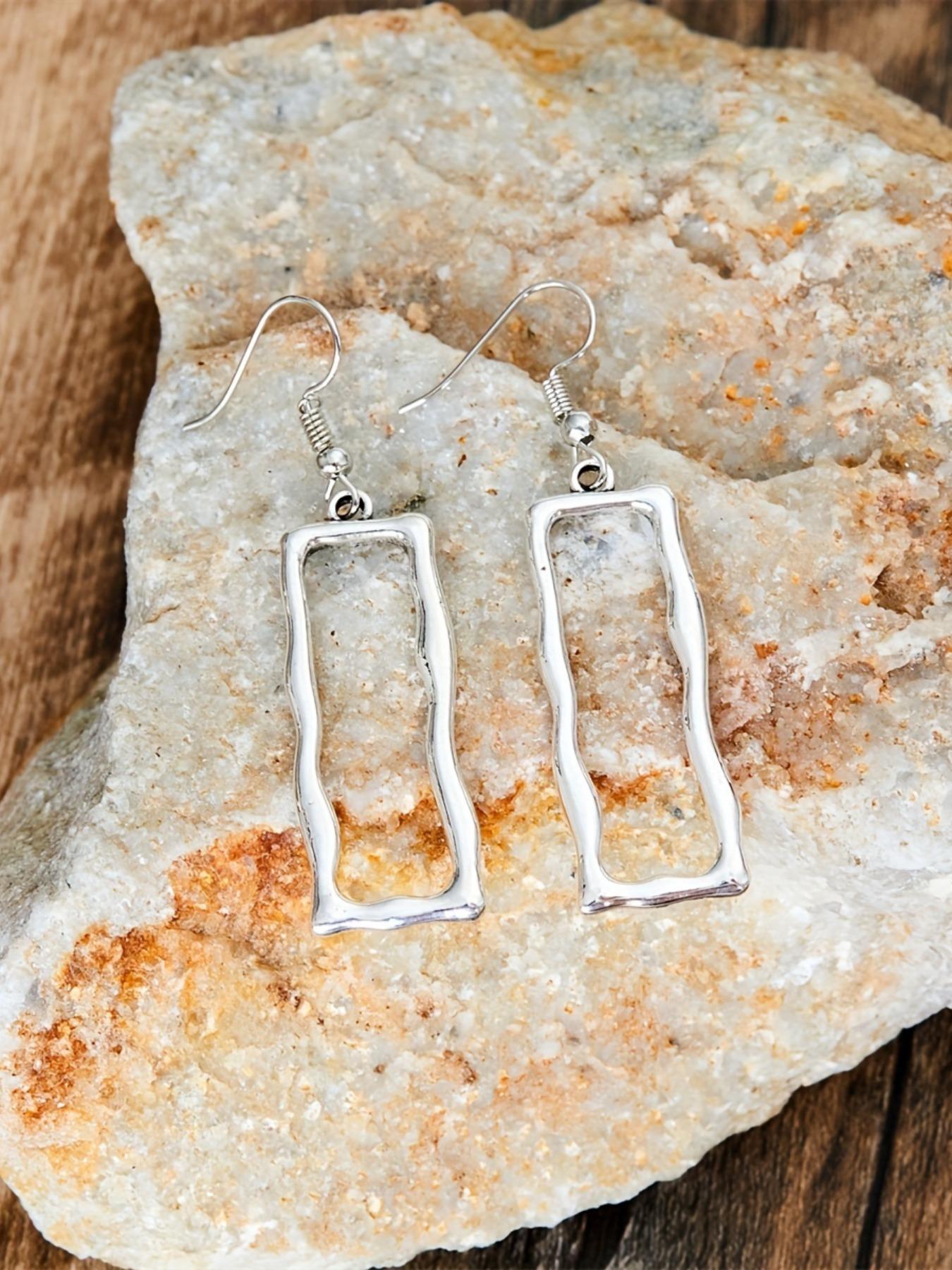 Vintage Hollow Out Irregular Geometric Design Earrings (1 Pair), Fashionable Jewelry for Women, Casual Jewelry for Party, Daily Clothing Decor, Boho Vibe