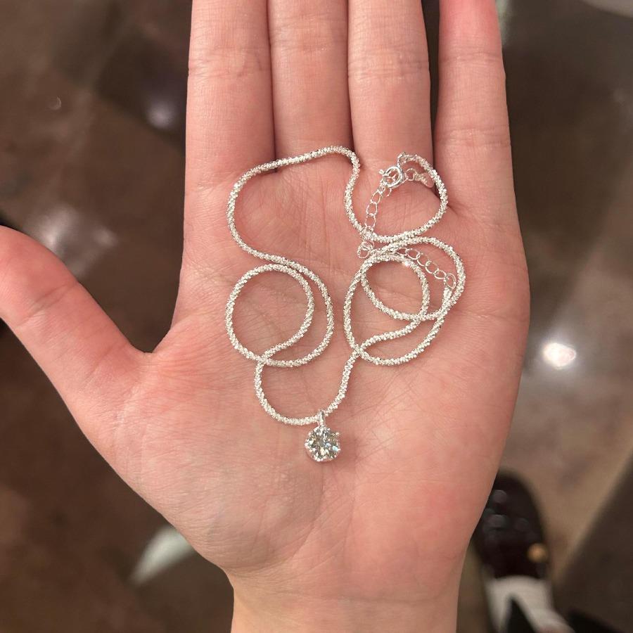 Sparkling sparkling diamond simple design sense gypsy zircon necklace light luxury temperament versatile necklace