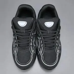 All Black Reflective Line Chunky Dad Sneakers