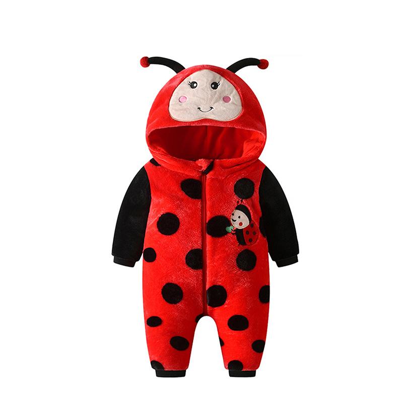 Infant Baby Girl Boy Animal Cosplay Costume Cartoon Ladybug/Bee Hooded Long Sleeve Halloween Fall Winter Clothes 0-24 Months