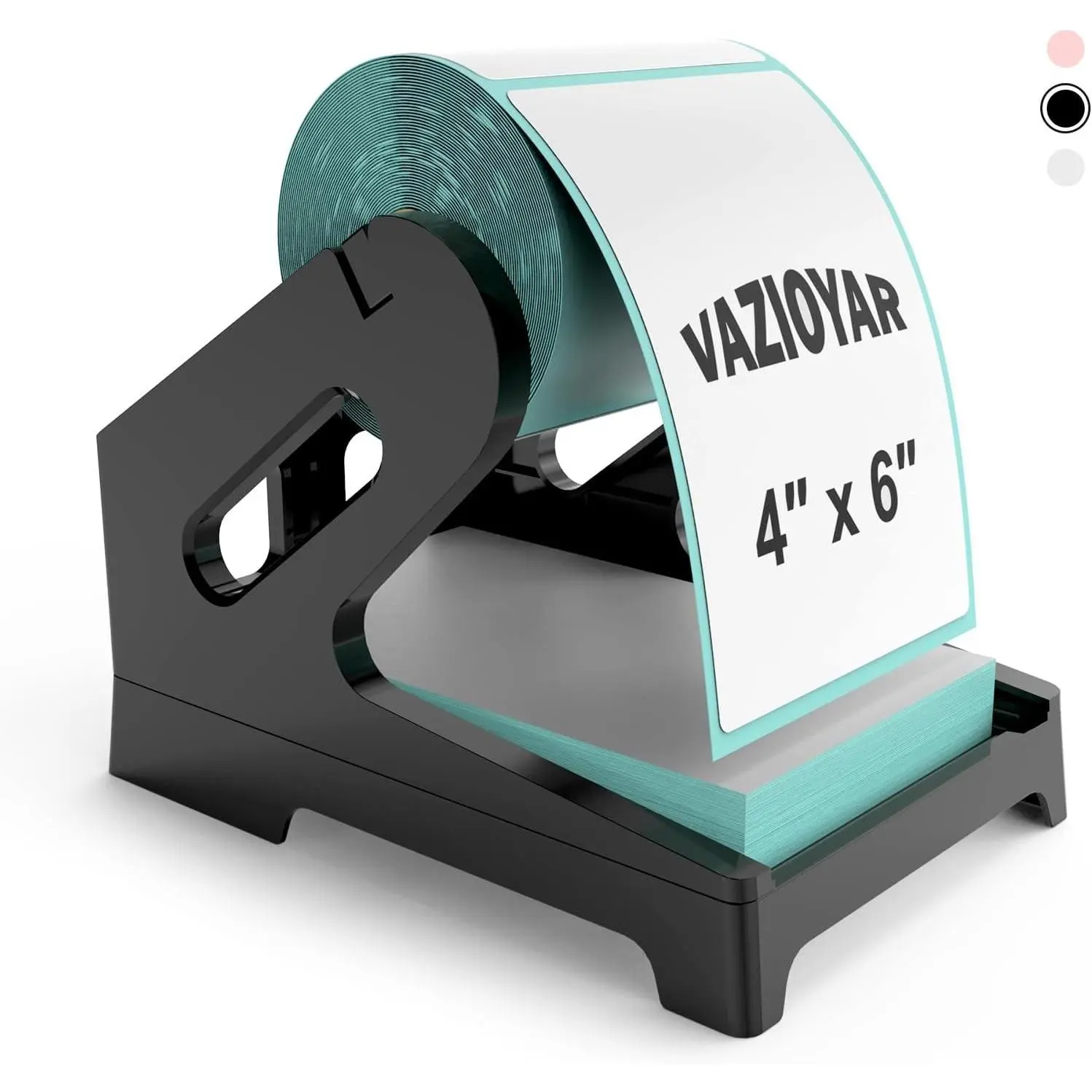 Thermal Label Holder for Rolls and Fan-Fold Labels, Sticker Roll Holder Work with Desktop Label Printer, Label Stand Shipping Supplies for Home Office(Black)