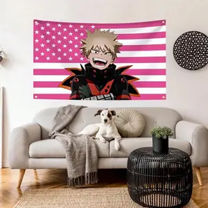 My Hero Academia Bakugo Tapestry Wall Hanging, MHA Anime Wall Banner Background, Otaku College Dorm Room Decor, Outdoor Wall Art Aesthetic