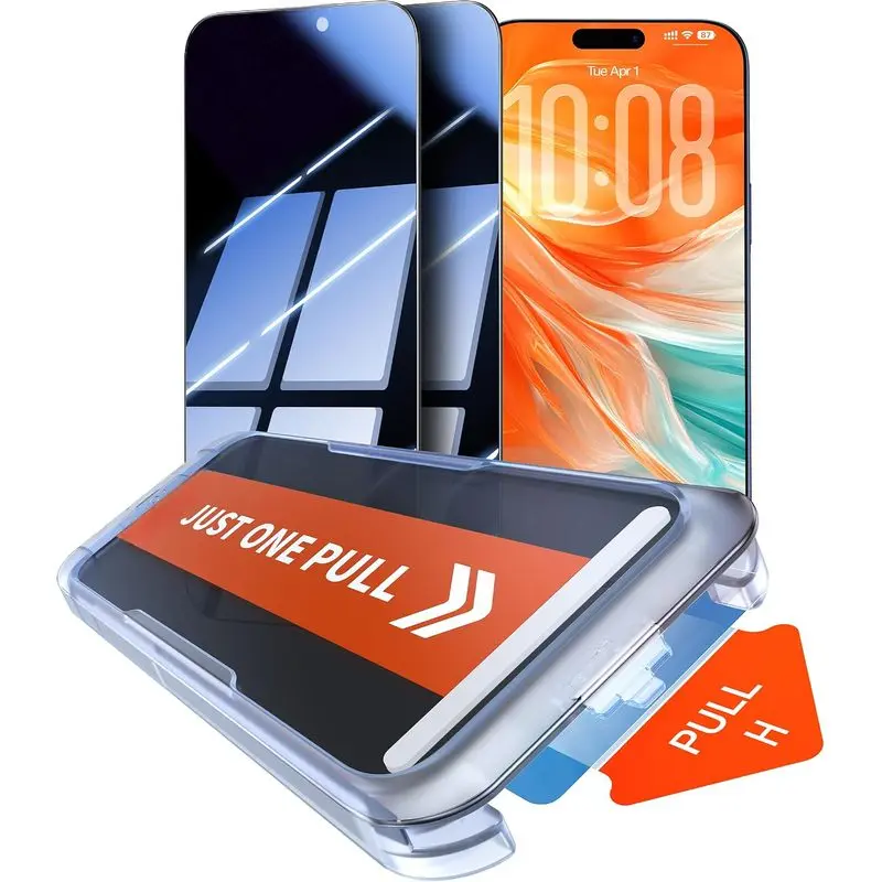 Privacy Screen Protector for iPhone 17 Pro Max, 9H Hardness Tempered Glass Anti-Spy Film, 360 °   Privacy Protection HD Clear Full Coverage Anti-Shatter Scratch Resistant Fingerprint Resistant Screen Guard,Phone Accessories