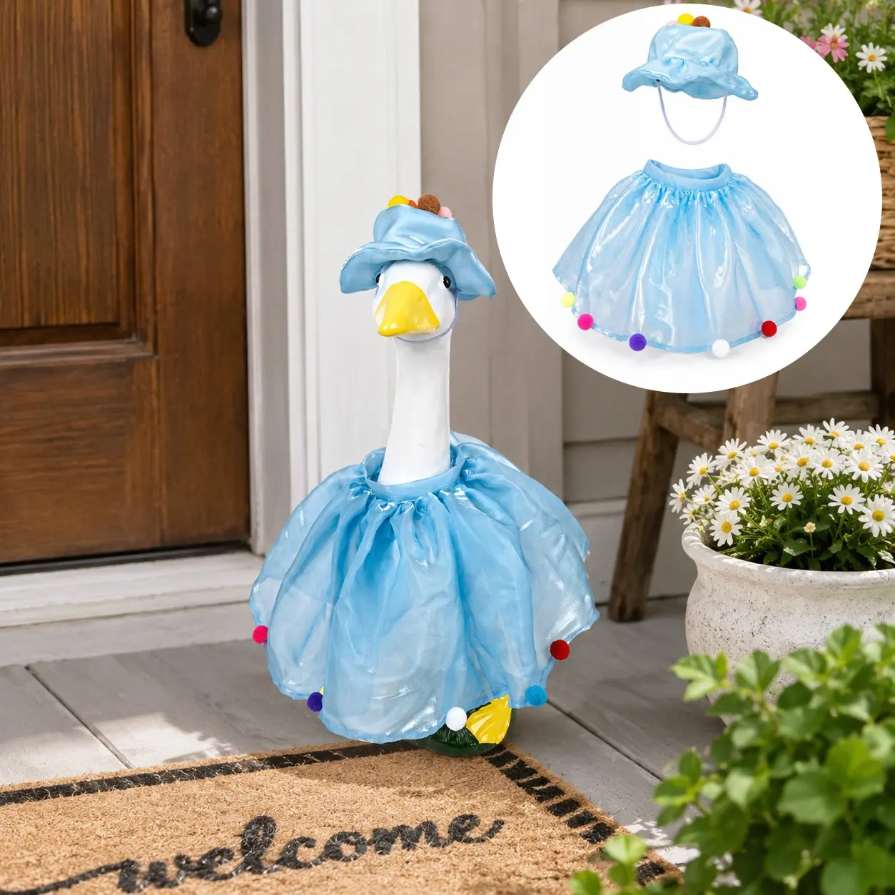 Durable Polyester Goose Ornament, Indoor/outdoor Sculpture Decor, Large Goose Garden Statue, Perfect for Christmas, Easter, Thanksgiving Gifts