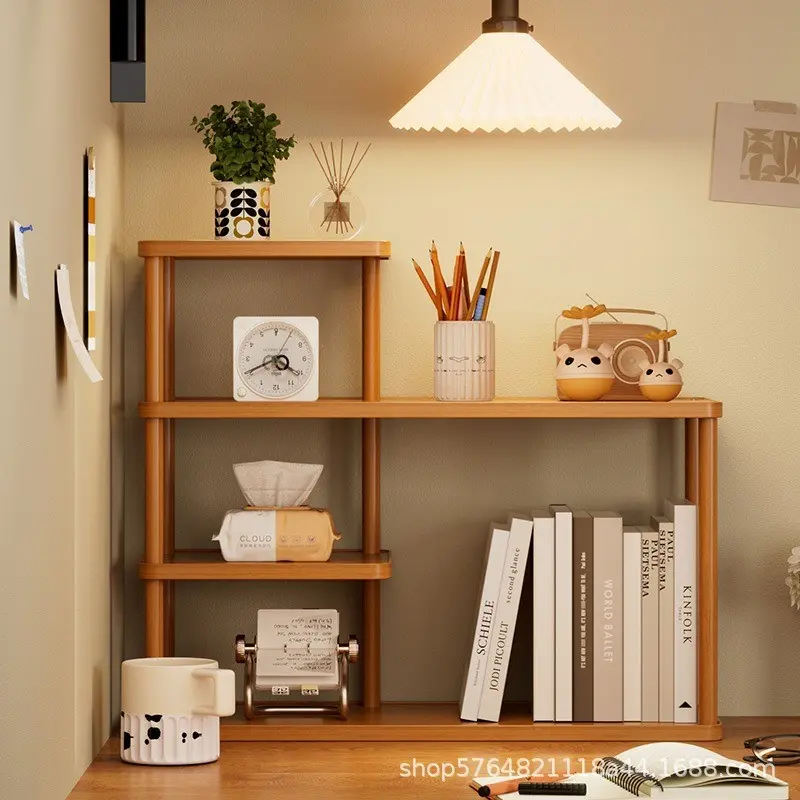 1pc Desktop Organizer Shelf, Multi-Layer Bookshelf for Office Desk, Free Combination Storage, Small Home Desk Top Holder