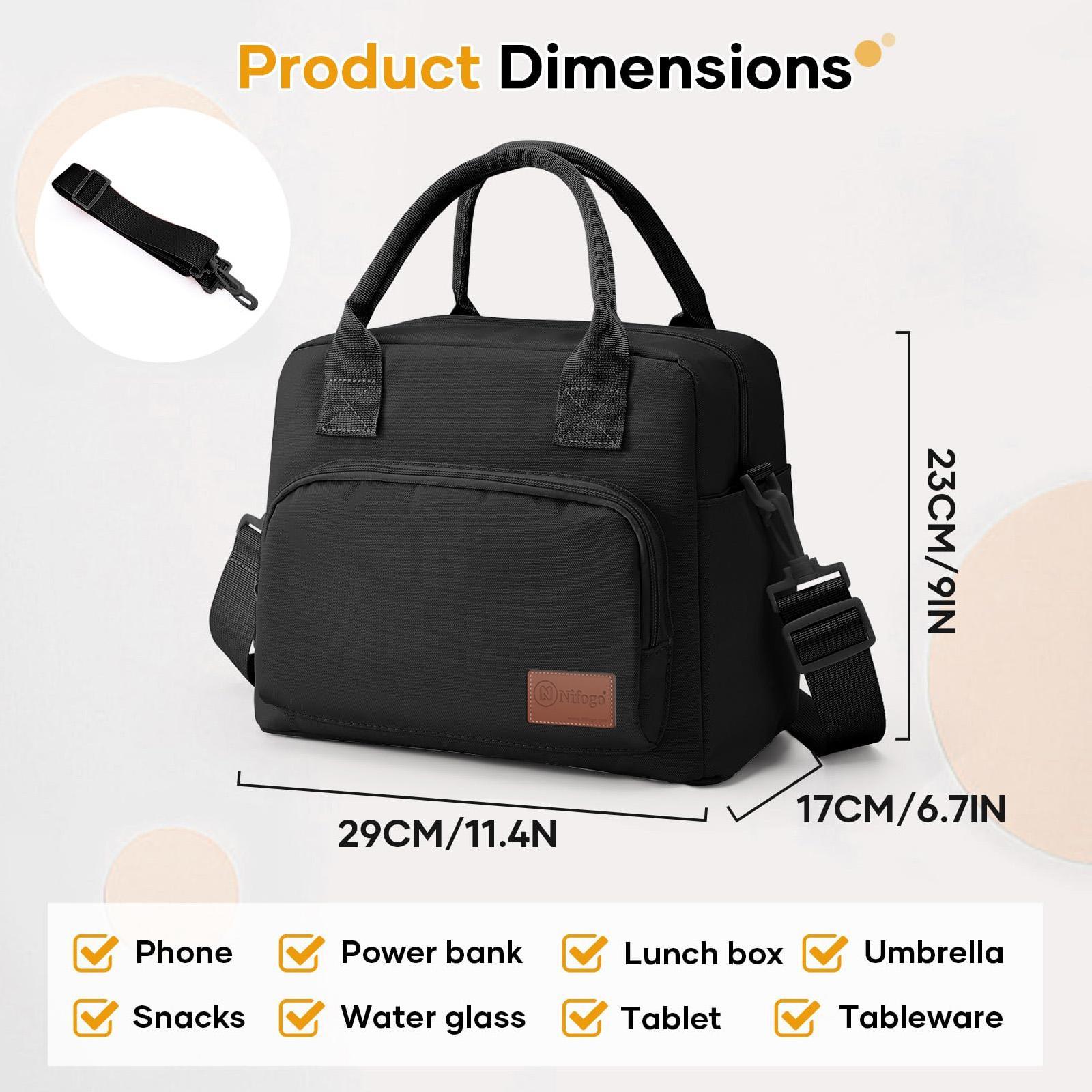 Insulated Lunch Bag 11L Large Capacity Water Resistant Portable Cooler Tote for Women Men Work Picnic Eco Friendly Reusable Kitchen Utensils