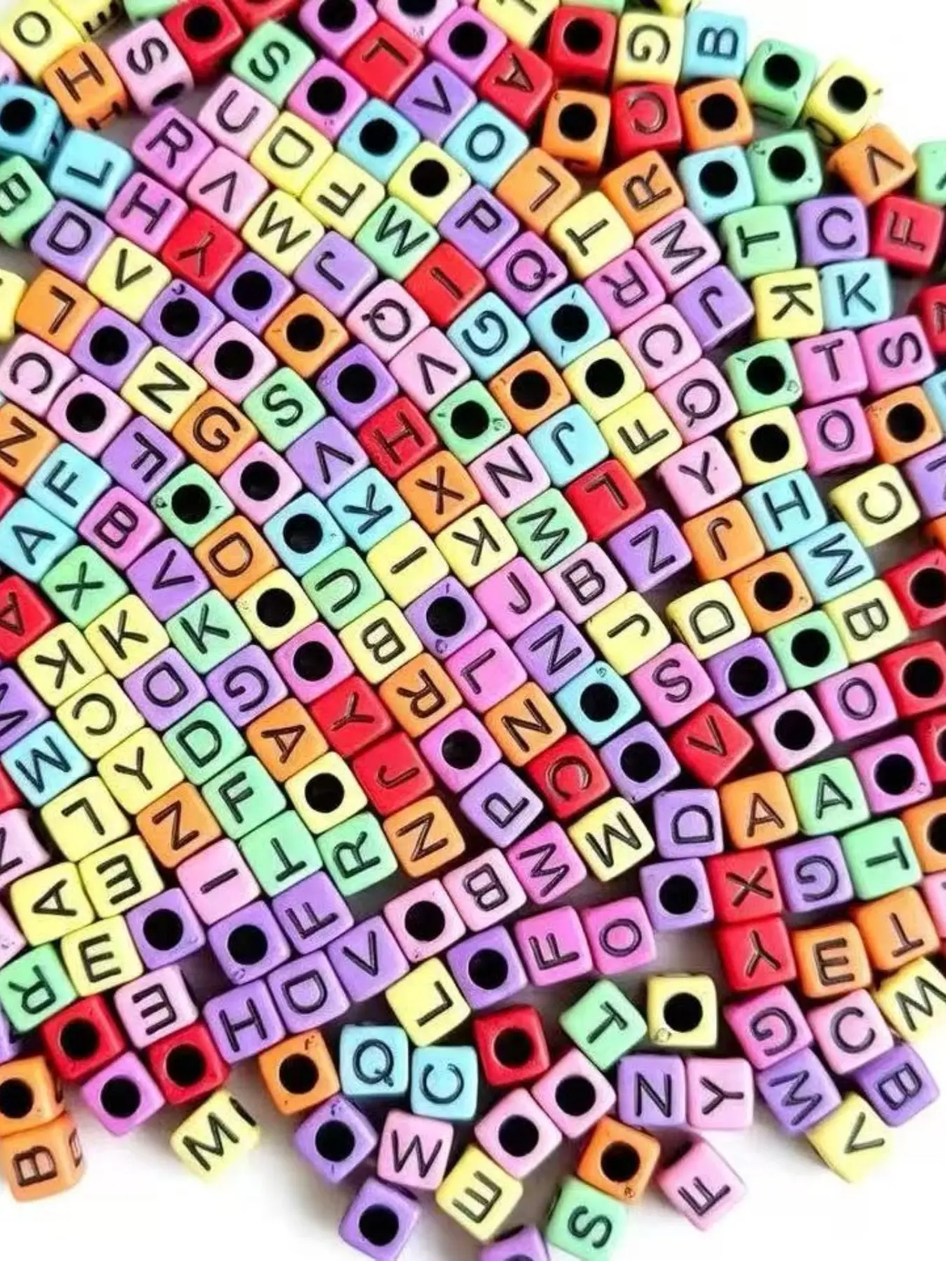1220pcs/520pcs/130pcs 6*6mm Acrylic Letter A-Z Square Spacer Beads, DIY Jewelry Making Kit, Necklace Earring Craft Supplies, Beads For Crafts