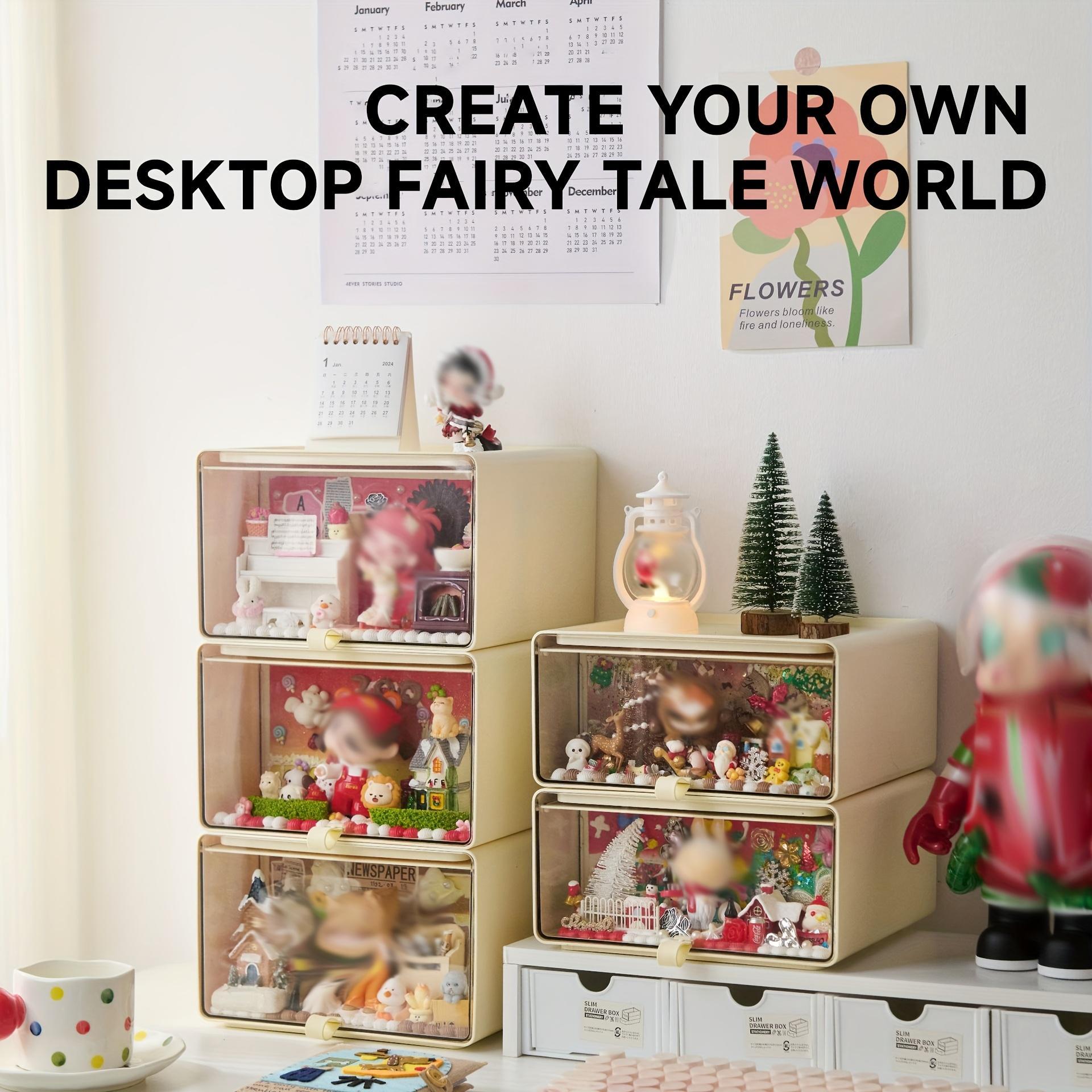 Stackable Figurine Display Storage Box, Desktop Drawer Organizer & Desktop Statue Showcase Cabinet – Essential for Collectors