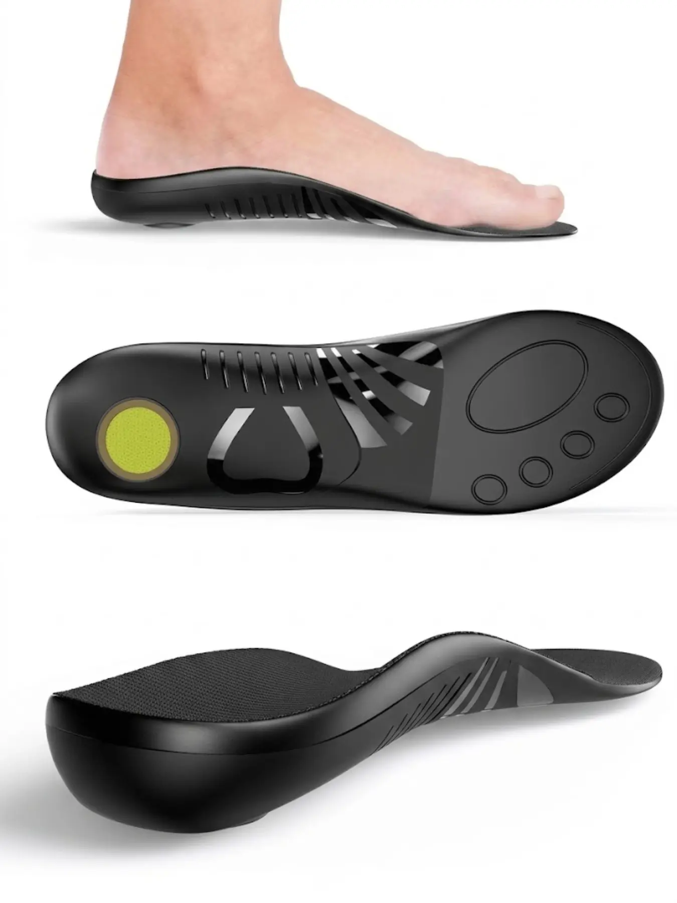 Arch Support Insoles, Extra Large, over 240 Lbs, Wide Fit, Shock Absorption, Pressure Relief, Custom Fit, Work Boots & Shoes