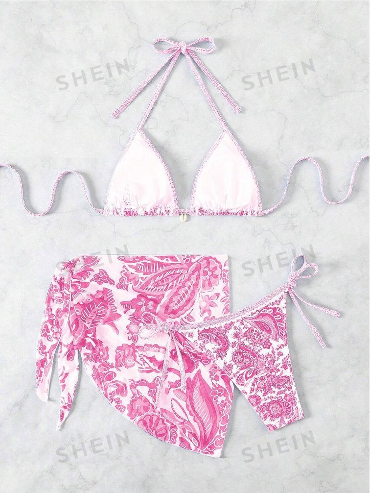 Printed triangle cup sexy bikini 2026 two-piece swimsuit bikini