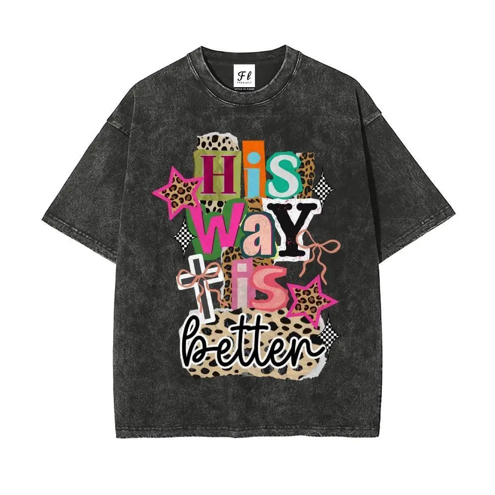 Preppy Christian Collage Y2K Washed Vintage  Shirt Faith Inspired Retro Coquette Positivity Tee  Combed Classic Crew Neck Relaxed Fit Trendy Ransom Letter Typography Womenswear Day Tshirt Garment-dyed Pill-Free Fade-Friendly Boxy Top Casual Wear Apparel L