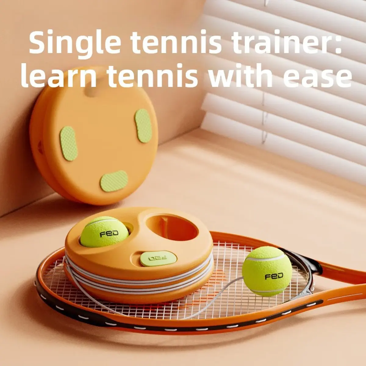 Single Player Rebound Tennis Trainer with String, Self-Practice Tennis Ball Training Base, Portable Tennis Racket Accessory for Solo Training