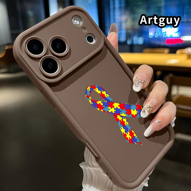 Phone Case for iPhone 17 Pro Max 16 Plus 15 14 13 12 11 Air E Autism awareness ribbon Drop Protection Shockproof Soft Silicone smartphone Cover Phone Case for iPhone 17 Pro Max 16 Plus 15 14 13 12 11 Air E Autism awareness ribbon Drop Protection Shockproof Soft Silicone smartphone Cover