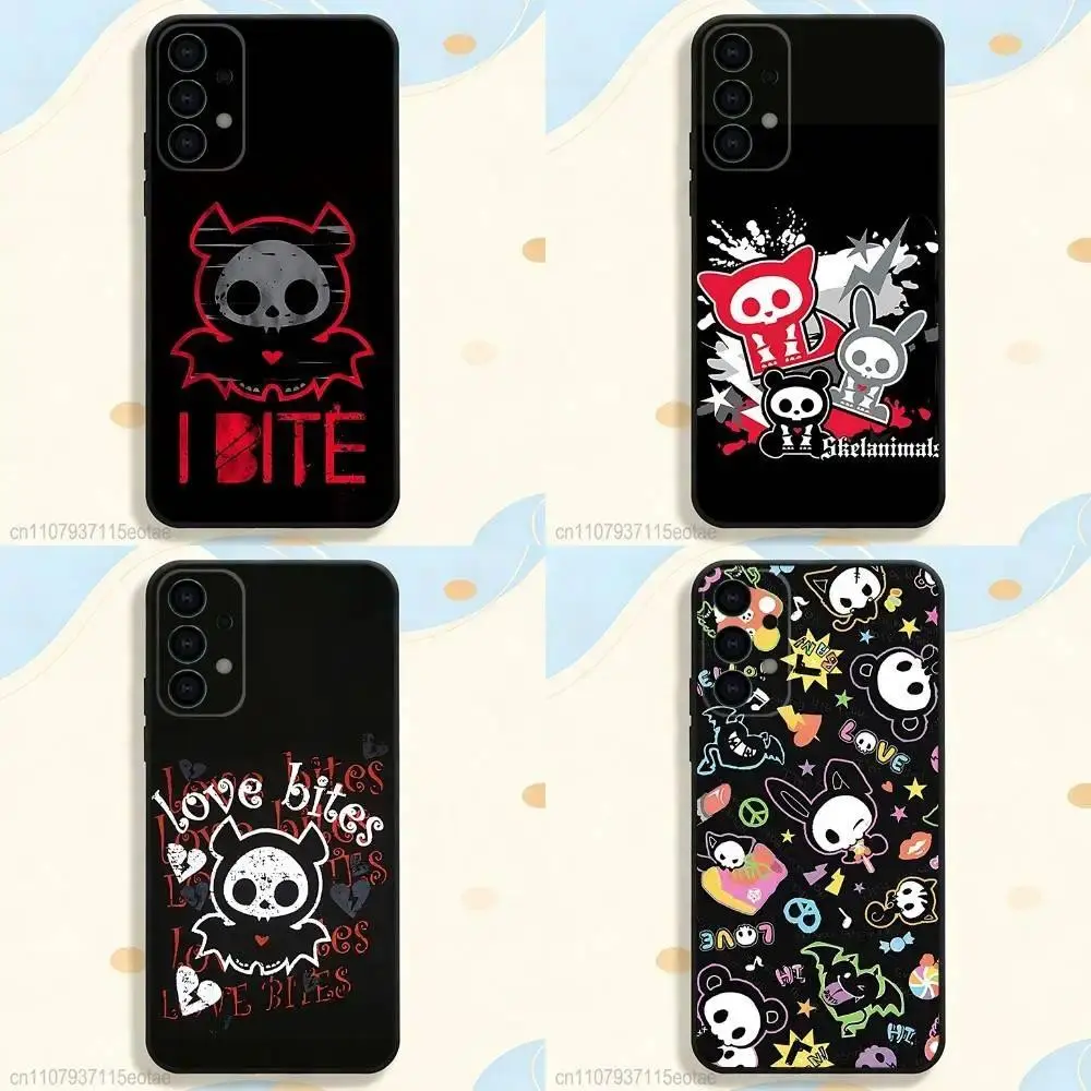 Gothic Cartoon Skelanimals Dog Soft Dark Silicone Phone Case - Personalized Protection Accessories for iPhone 11-17 Pro Max/Plus, Samsung Galaxy S23-S25 Smartphone Casing, Handheld