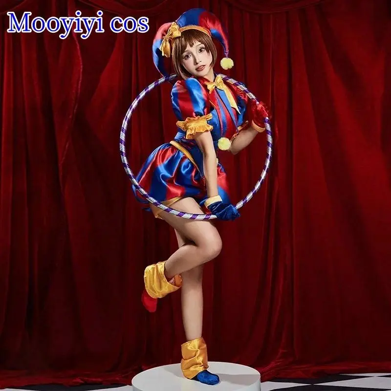 Newly Pomni Cosplay Costume for Halloween Christmas Role Playing Party Cos Name S-XL Newly Game Amazing Circus big size