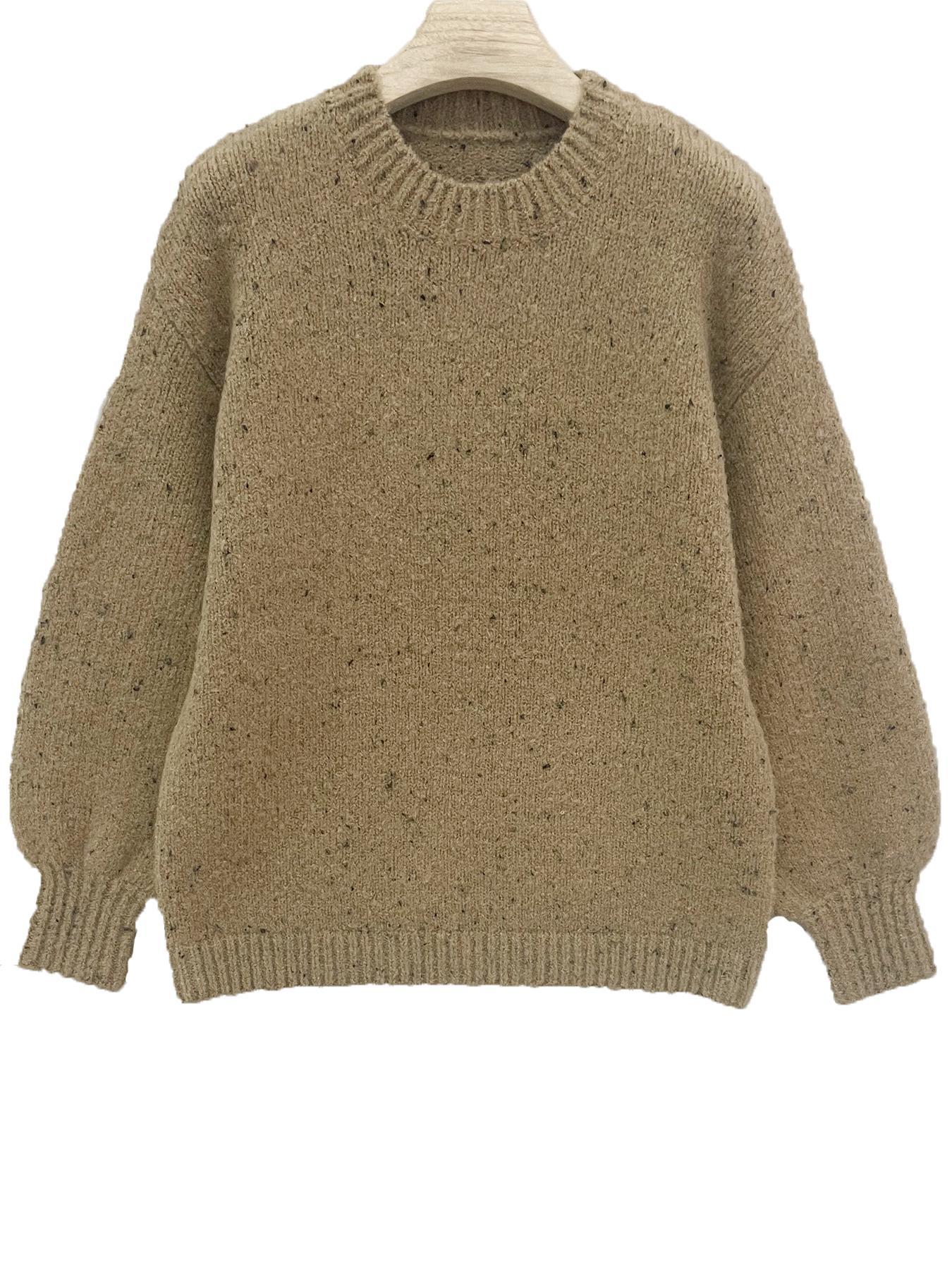 Women's Plain Drop Shoulder Sweater, Casual Long Sleeve Round Neck Jumper for Fall & Winter, Fashion Ladies' Knitwear for Daily Wear, Tops, Womenswear