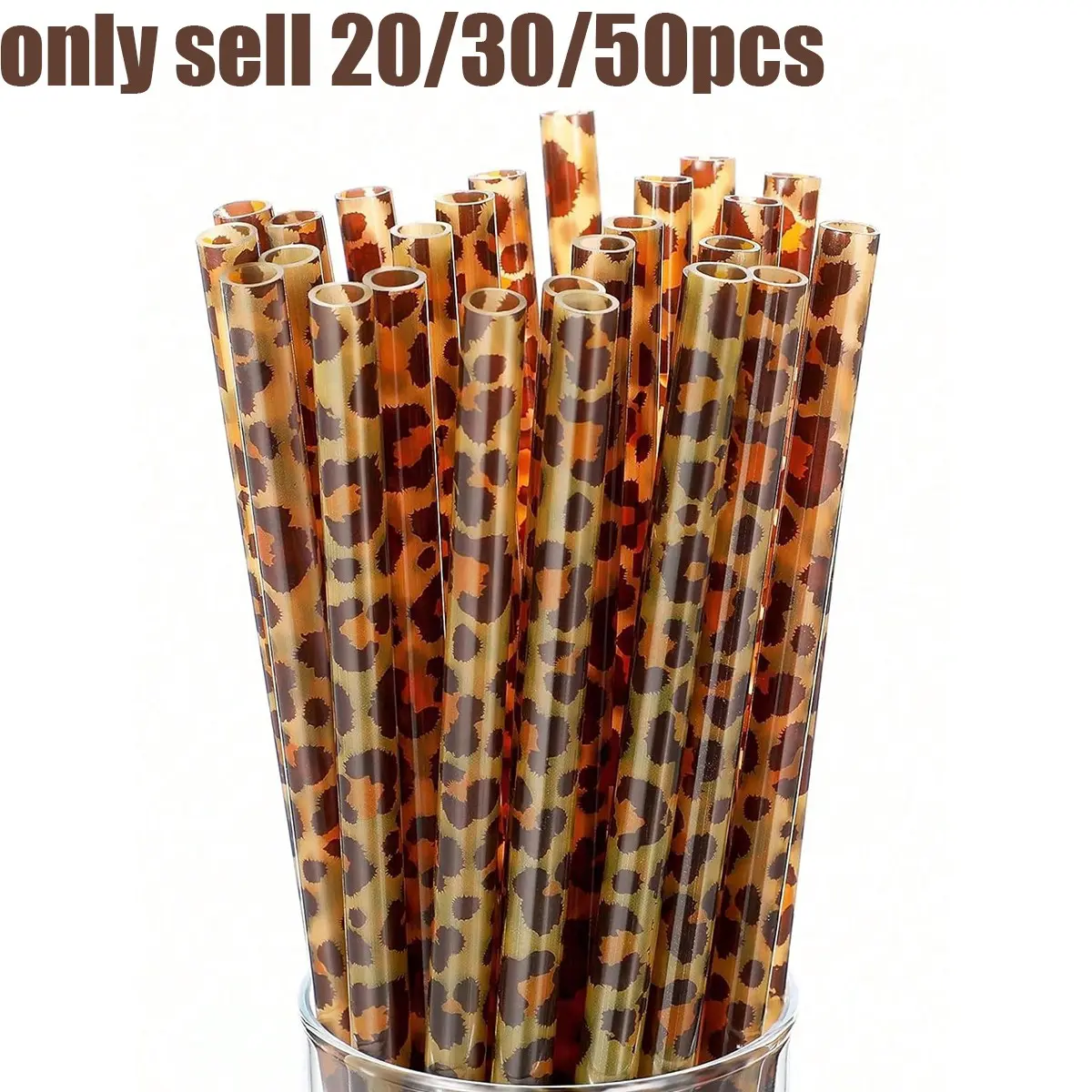Reusable Leopard Print Plastic Straws, Creative Animal Design Drinking Accessories for Jungle Theme Birthday Parties, School Supplies, Weddings, Holidays