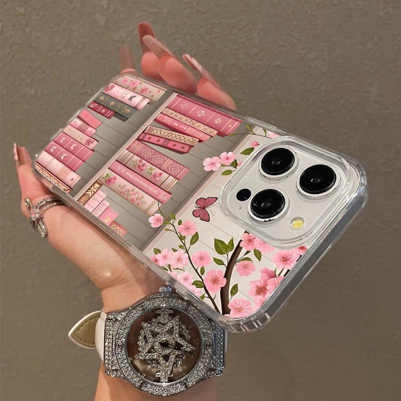 DarlingCase Soft Girl Magnetic Case for iPhone11/12/13/14/15/16/17/promax, Blossom Bookshelf Lightweight, Drop-Proof, Perfect for Teen Girls