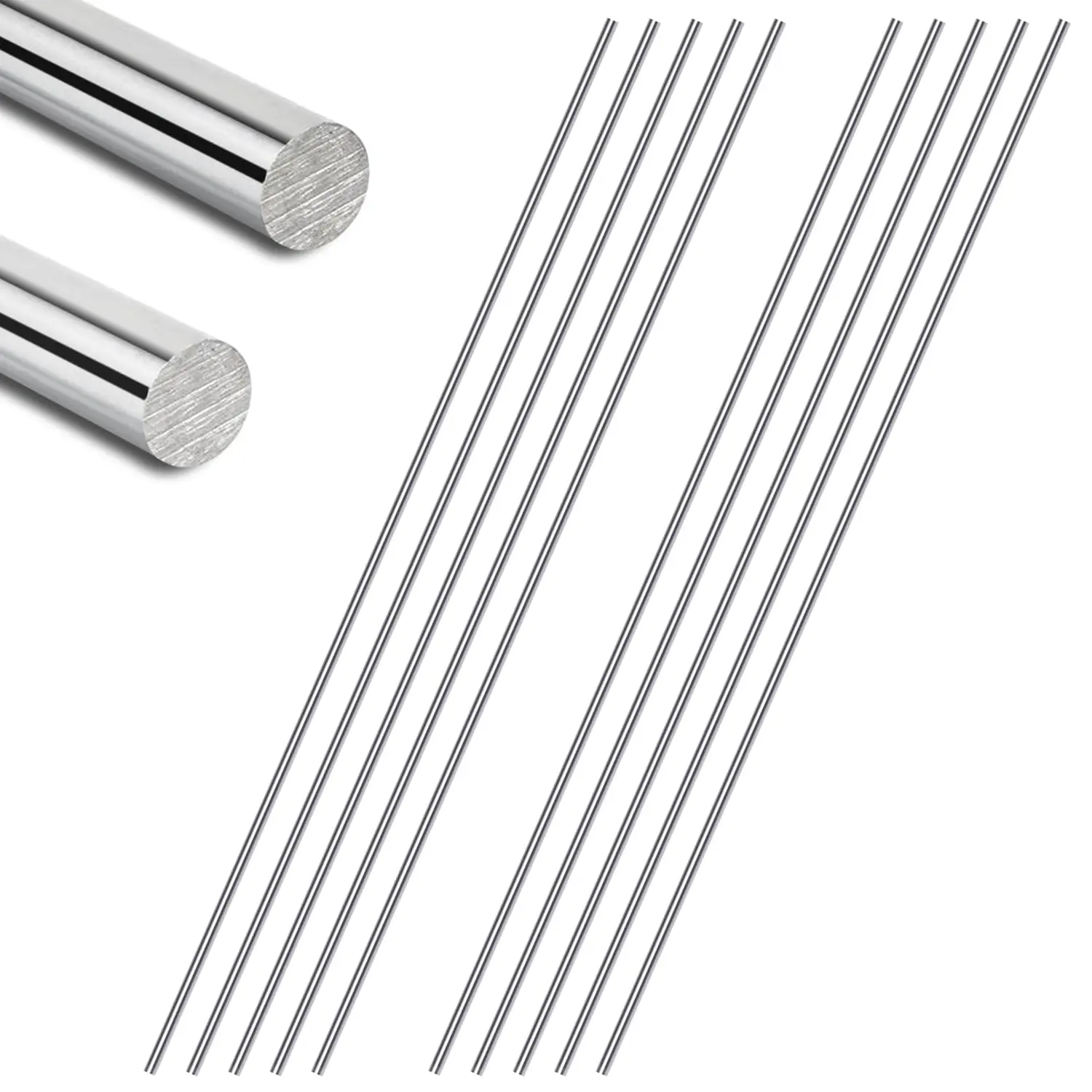 10 count 304 Stainless Steel Rods 1/8" Dia x 12" Length,Stainless Steel Rods SS Round rods Metal Solid Rods for DIY Crafts Metalworking (10, 1/8")