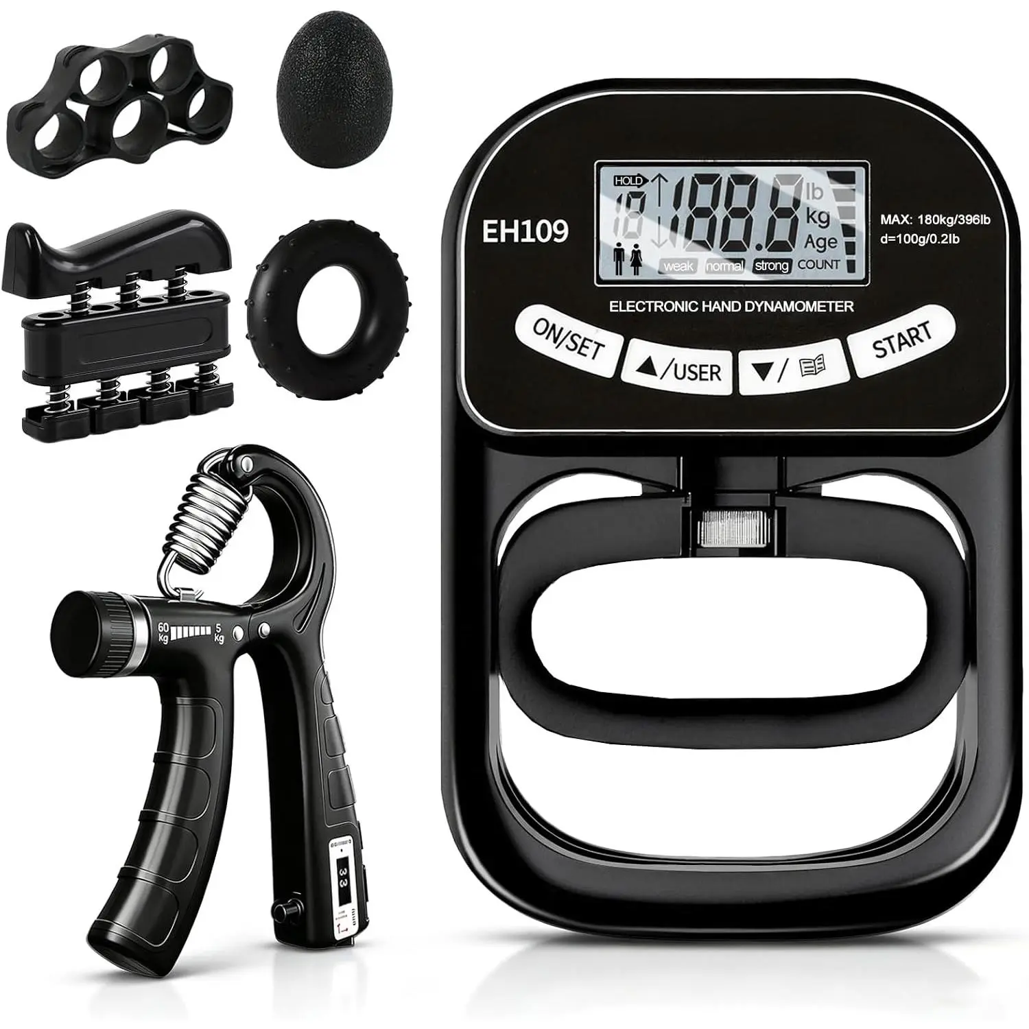 Grip Strength Tester Trainer  Hand Dynamometer of 396lbs/180kg