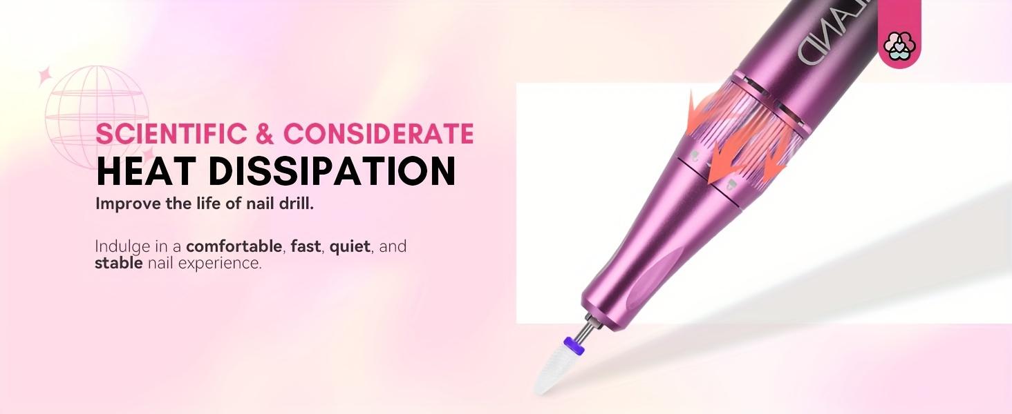 BeautyDAO SAVILAND Electric Nail Drill: Portable 40000RPM nail filter Electric Nail Manicure Pedicure 13 acrylic nail drill Fake nail gel Nail Dip Nail Artificial nail home salon, gradient color, gift You deserve it