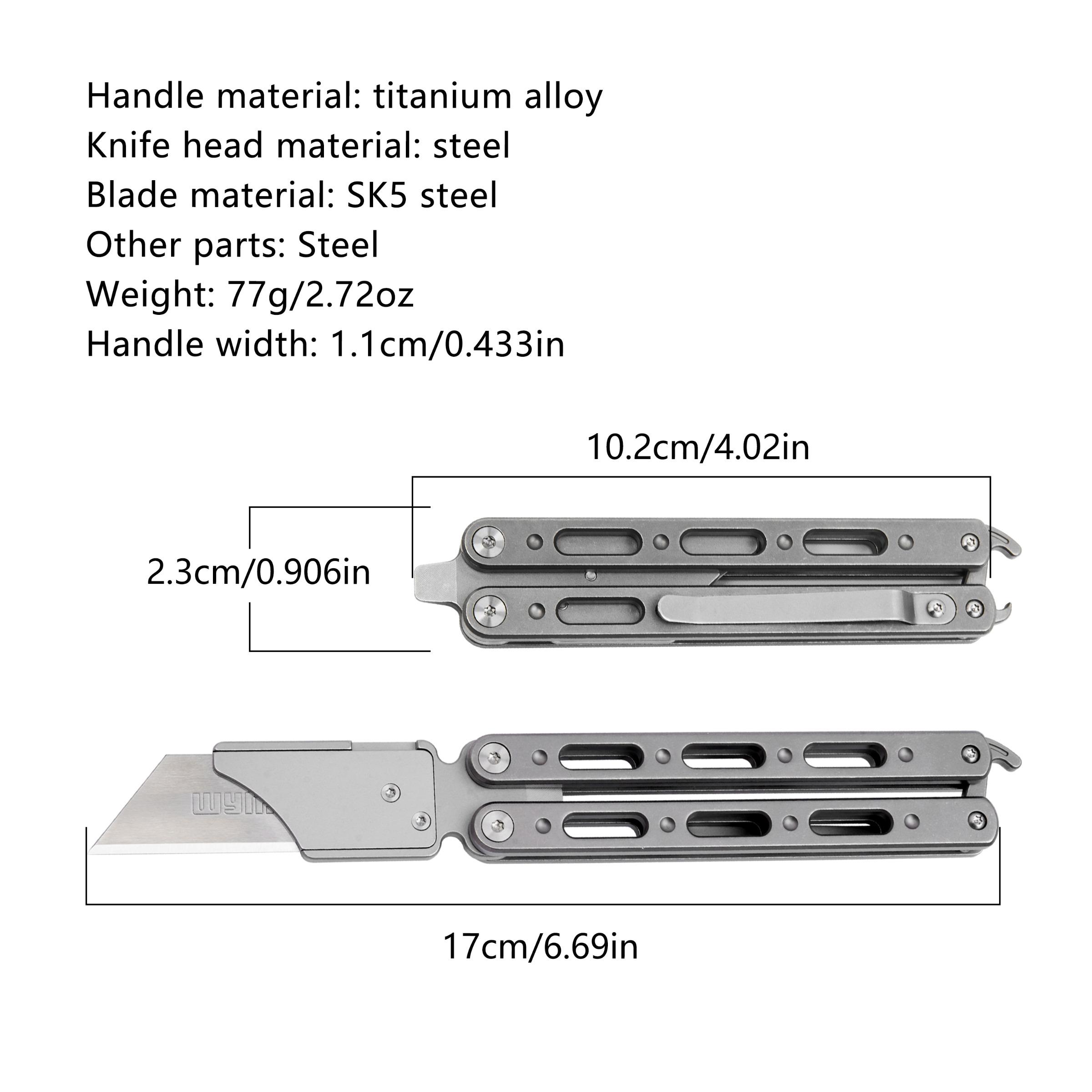 Multifunctional Folding Knife Set with Quick-Change Blade System, Includes Clip & Titanium Alloy Handle, Extra Sk5 Blades Included, Folding Multitool