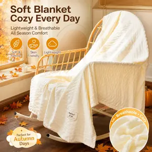 1pc Soft Muslin Throw Blanket | Lightweight Breathable Blanket, Skin-Friendly All-Season Sofa & Bed Blanket, Cozy Home Essential